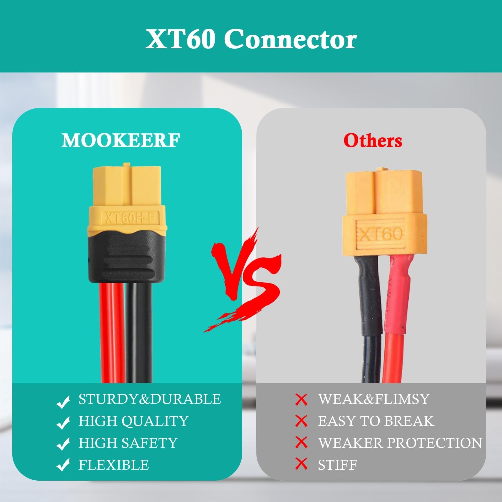 10FT 10AWG SAE to XT60 Connector Extension Cable, Polarity Reverse Adapter for S
