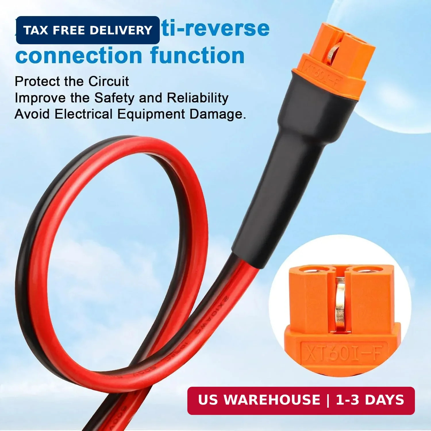 MOOKEERF XT60i to XT60 Extension Cable 10AWG 3FT XT60i Female to XT60 Male Conne