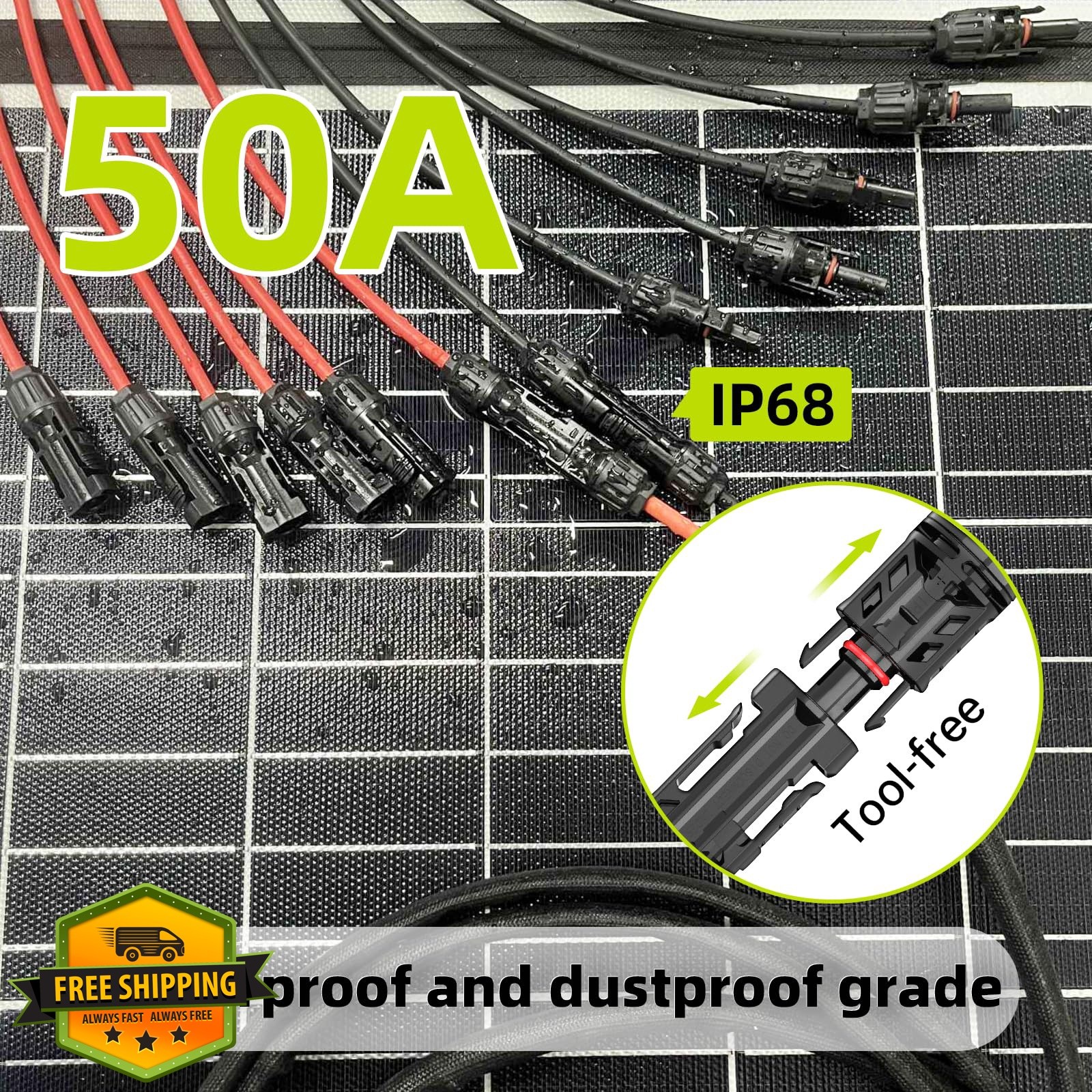 JXMXRPV Solar Connectors 6 Panels 1 PCS