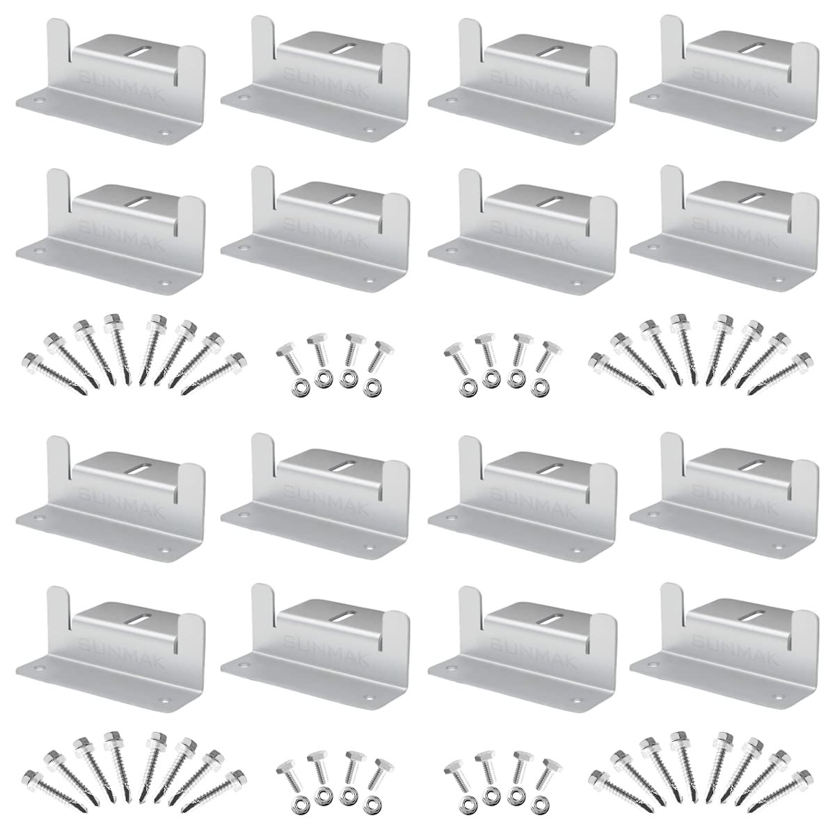 SUNMAK 16 Units per Set Solar Panel Mounting Z Brackets, Solar Panel Mounting Br