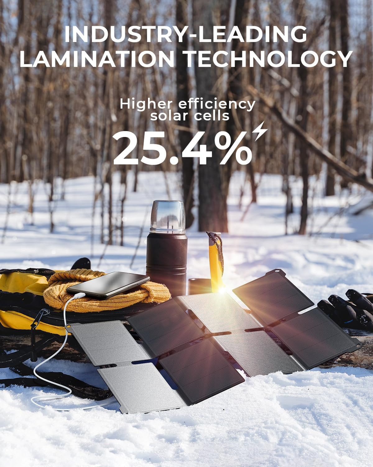 [Upgraded] Ultra-Light Portable 25W Solar Panel Charger with USB-A and USB-C Po