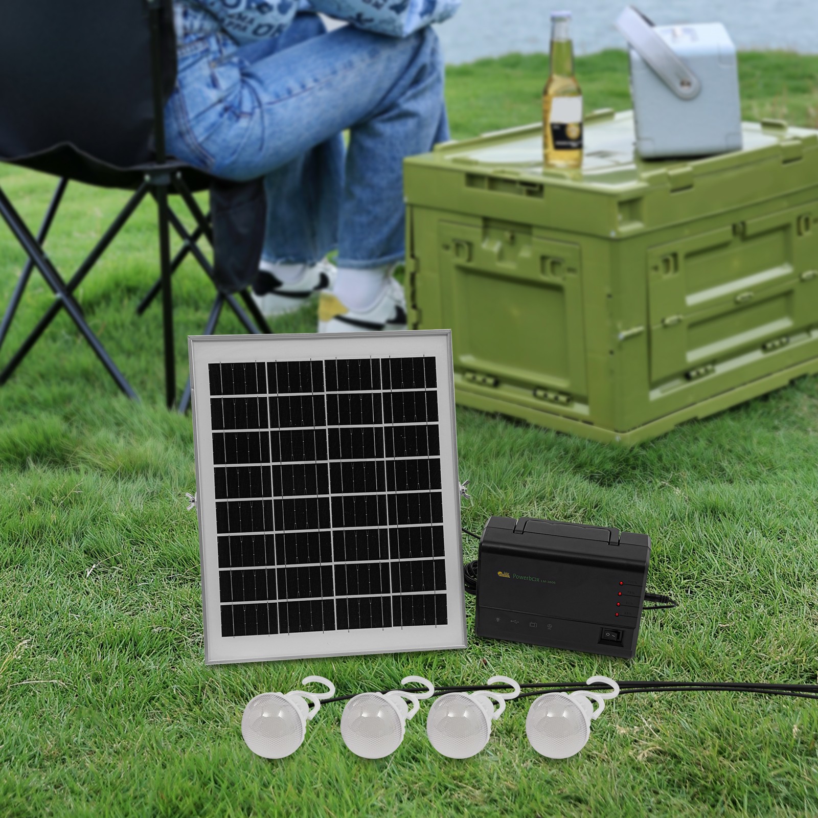 Portable Power Station with Solar Panel, Outdoor Generator Power Supply for Home