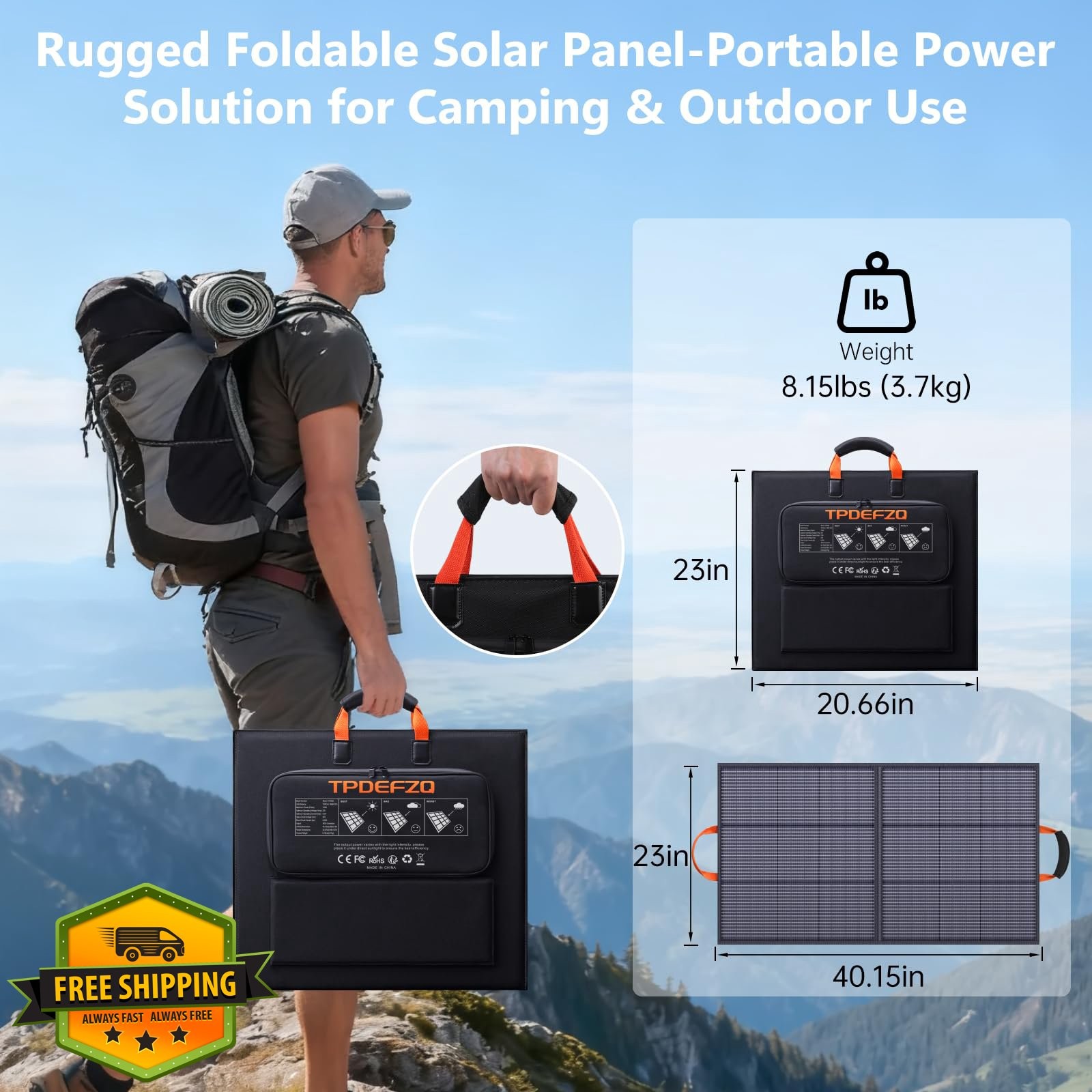 TPDEFZQ 110W Solar Panel ETFE Matte Black