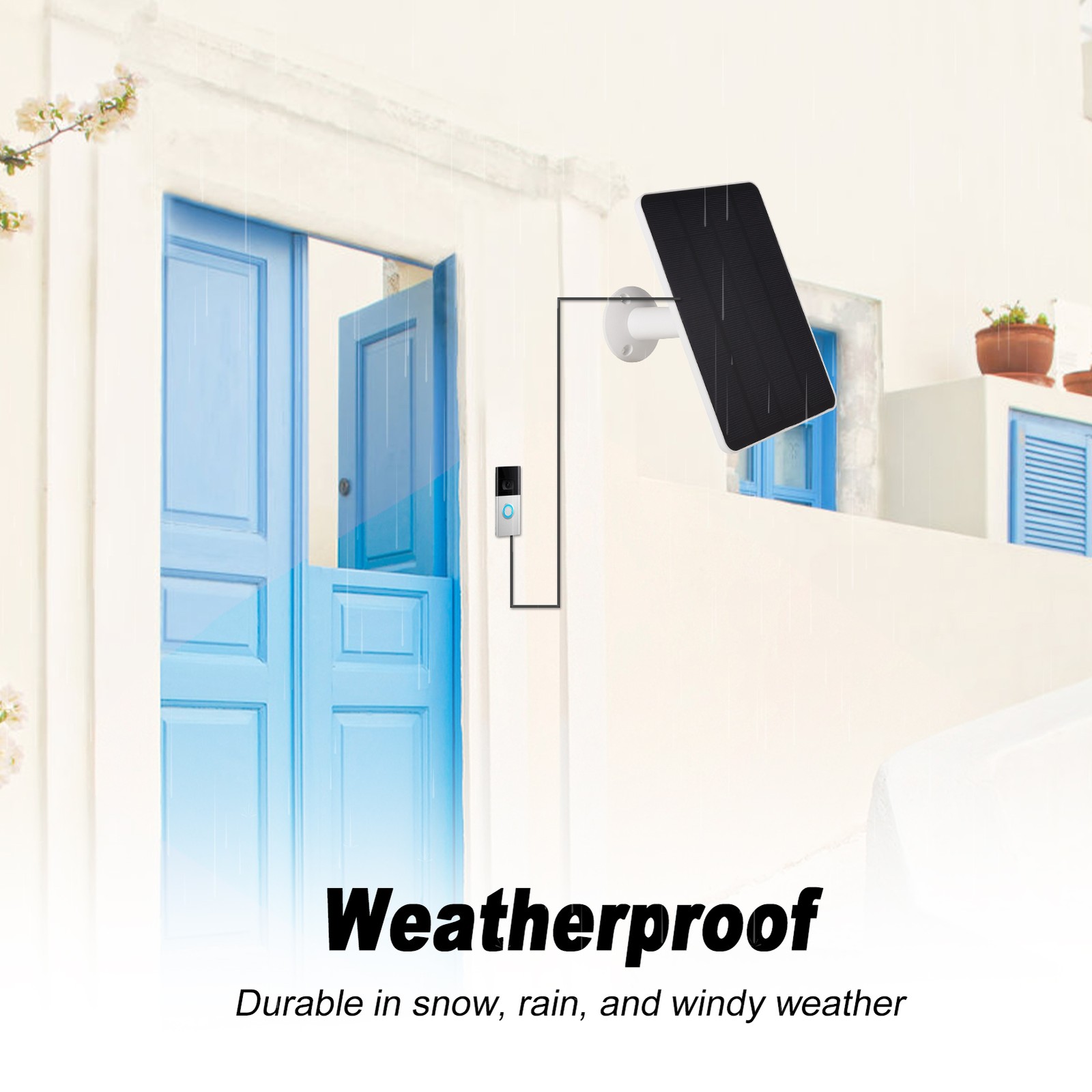 Solar Charger Compatible With Ring Video Doorbell 3 / 3 Plus / 4 Battery D YQQW