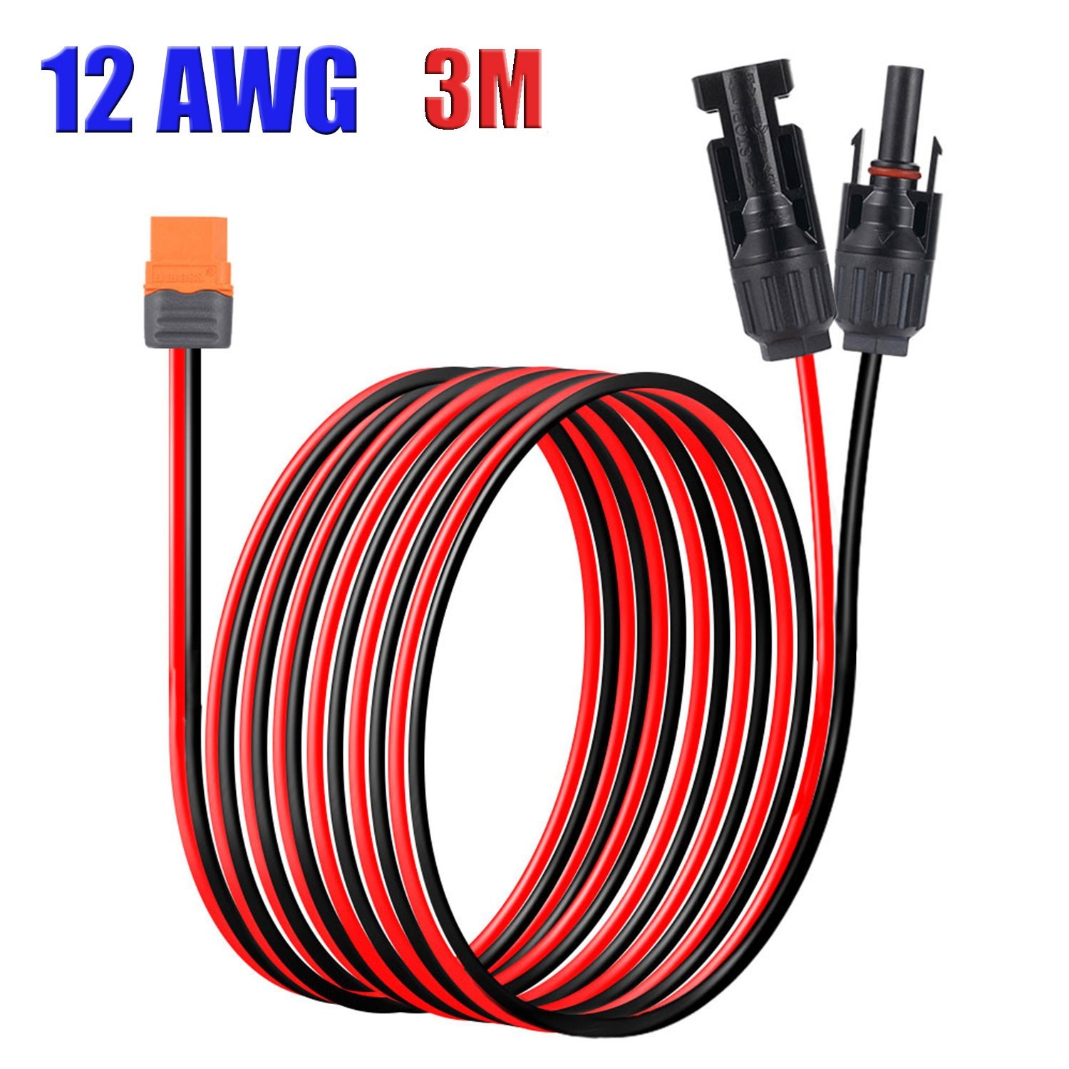 12 AWG XT60i Female to Solar Connector Solar Panel Extension Charging Cable USA