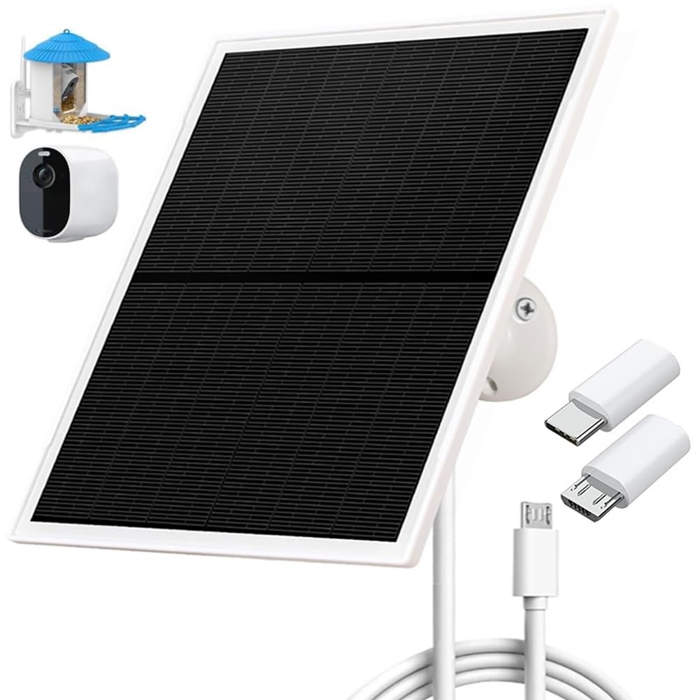 Solar Panel Charger 10W 2A DC 5V for Outdoor Security Cameras – IP66 Waterproof
