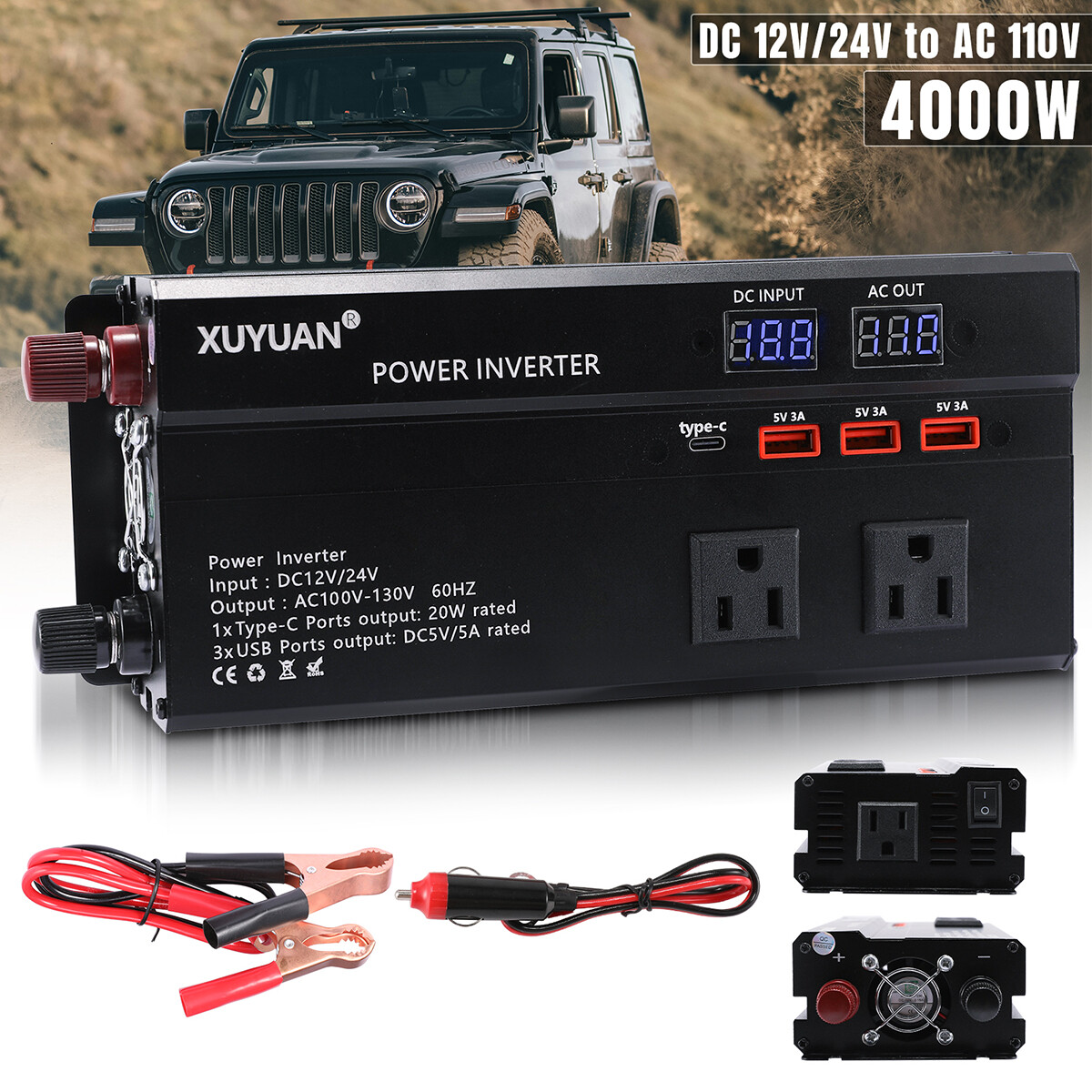 4000W Complete Solar Power Generator 400W Solar Panel Kit Home 110V Grid System