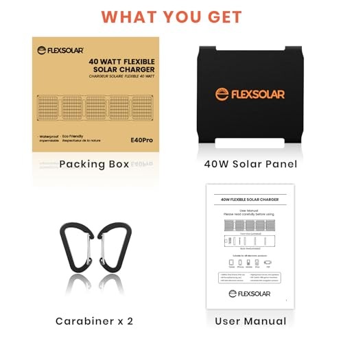 Portable Solar Panel Charger – Upgraded Fast Charging with USB-C PD2.0 – 40W