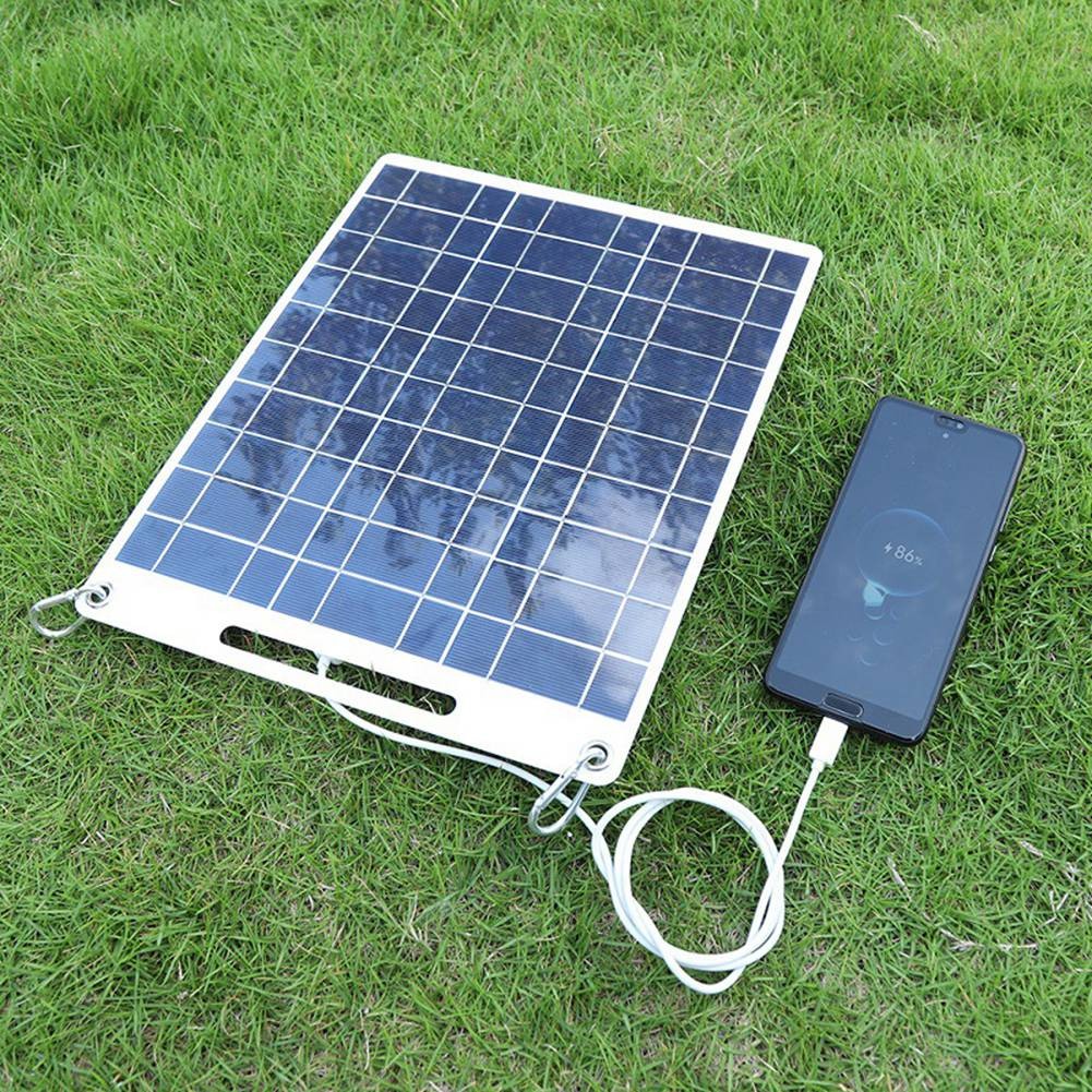1X(60W Solar Panel Portable 5V Dual USB Fast Panel Kit Travel Phone O2S4)1458