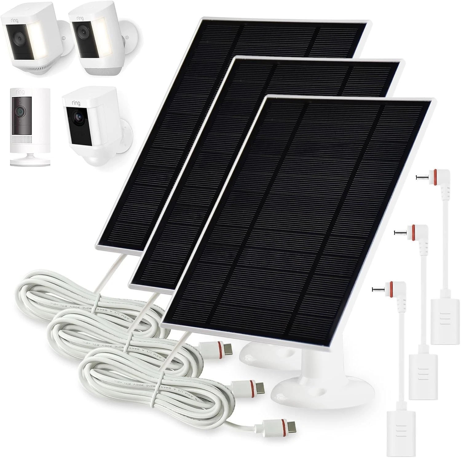 High Efficiency Solar Panel for Ring Cameras – 3 Pack