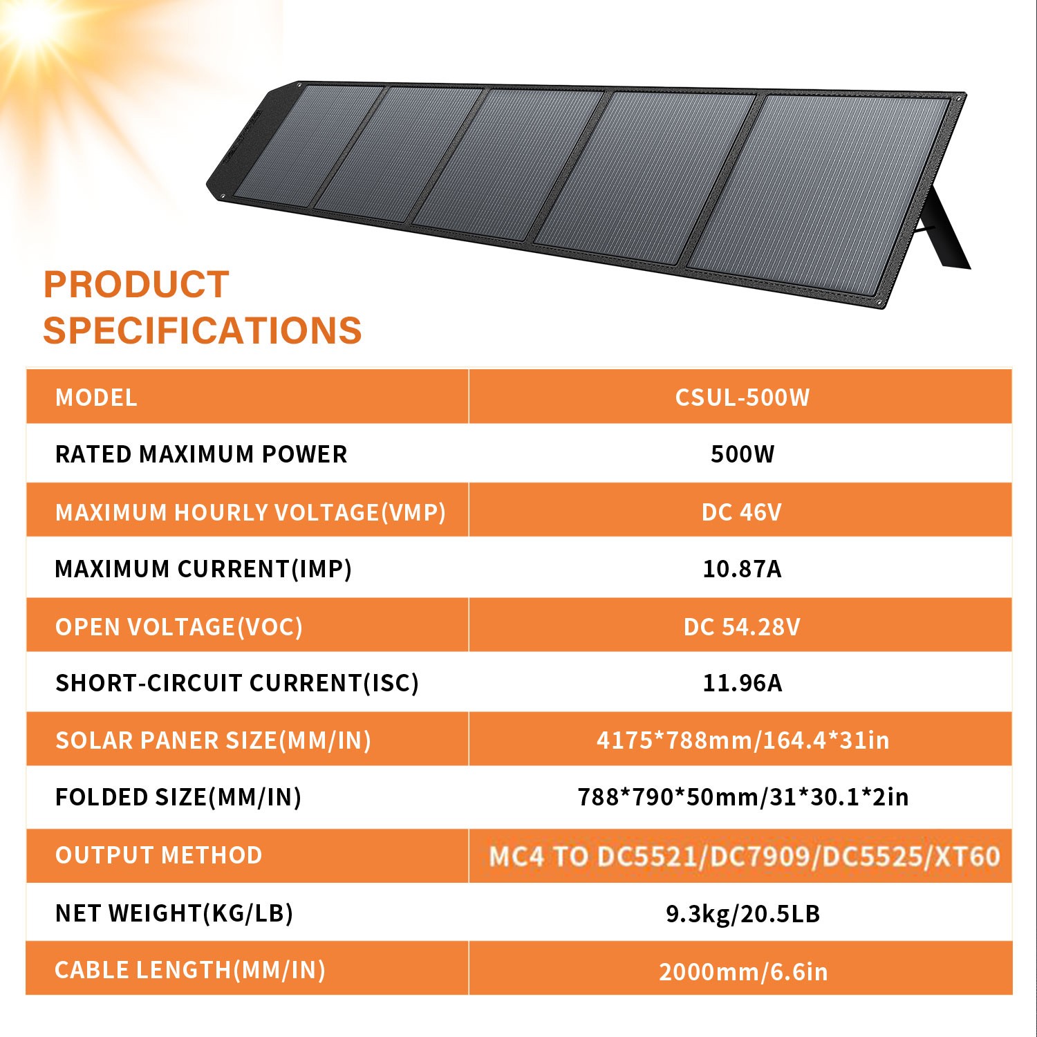 Foldable Portable Solar Panel 500W 400W 300W for Power Station Charging Camping