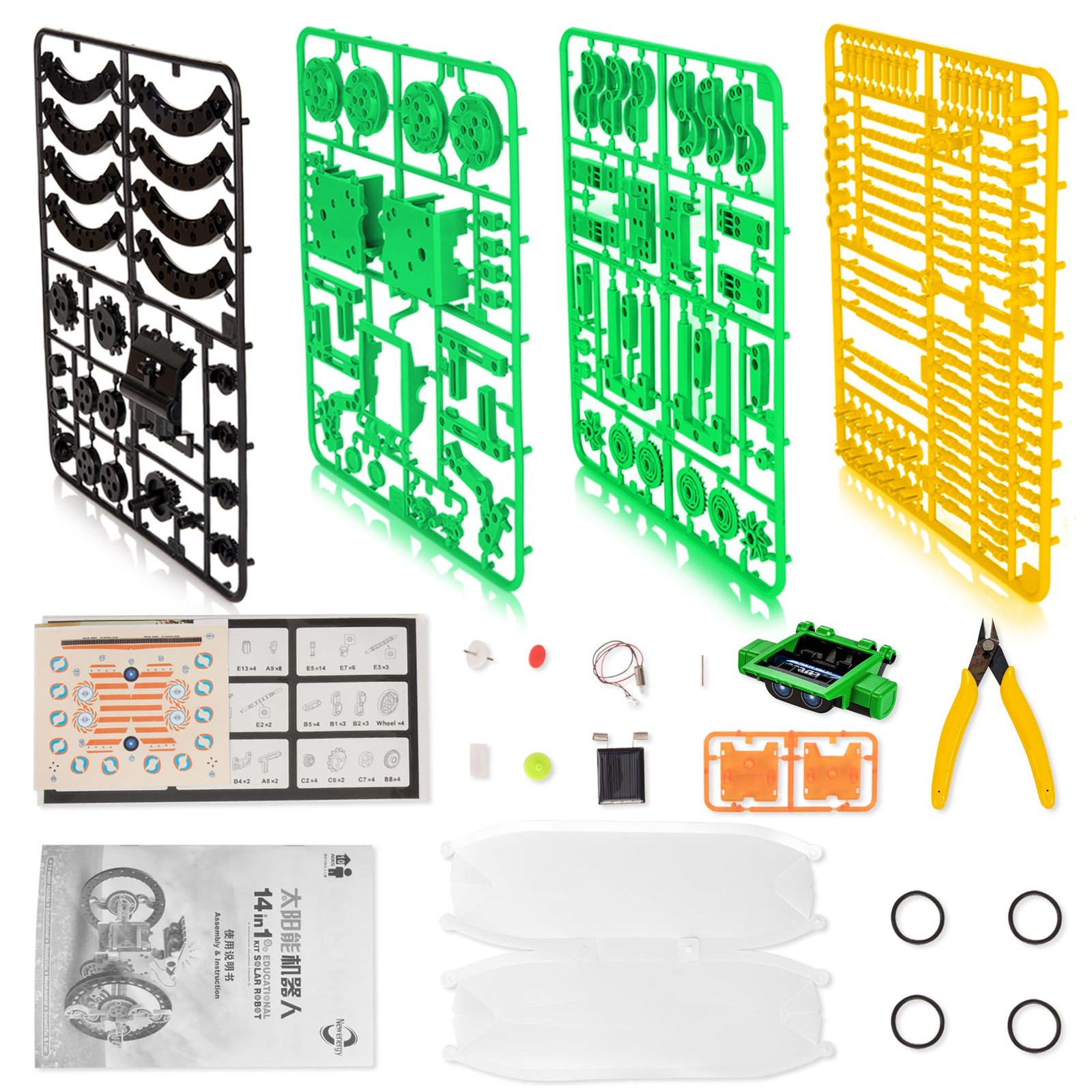 Solar Robot Kit for Kids, 14-in-1 Educational STEM Science Toy, Solar Power Buil