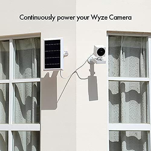 Solar Power Panel for Wyze Cam Outdoor Security Outdoor Camera- White – 3 Pack