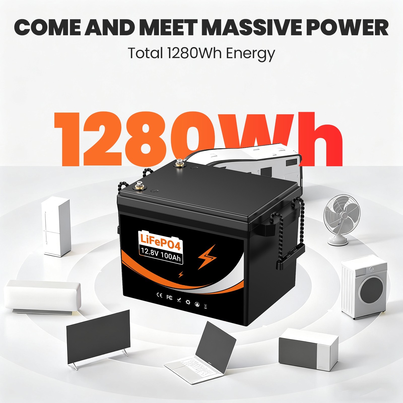 12V/24V 100AH 300AH LiFePO4 Battery for RV Marine Solar Home Energy Wohnmobil