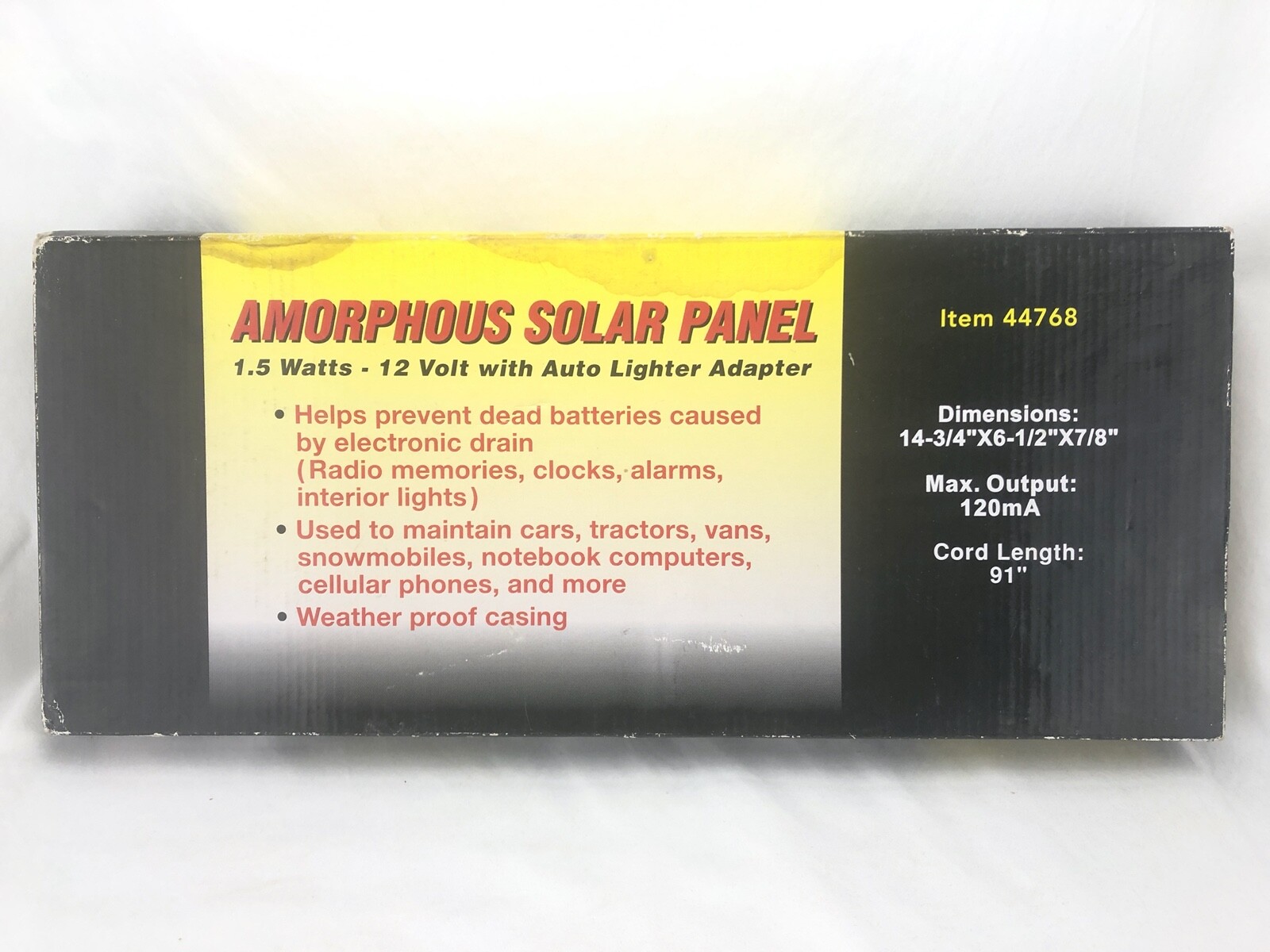 Amorphous Solar Panel 44768 1.5 Watt Trickle Charger