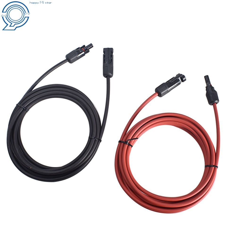 1 Pair 15 FT Black+Red 12AWG Labwork Solar Panel Extension Cable Wire Connector