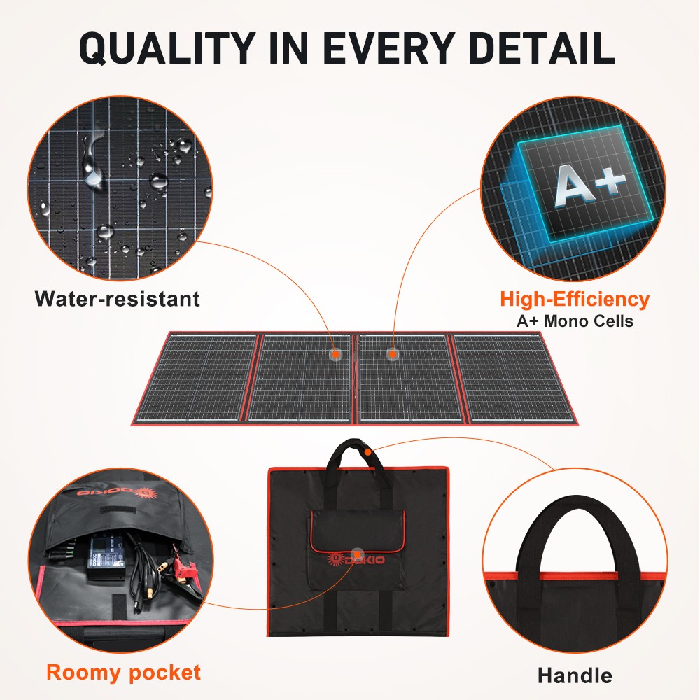 Dokio 160W 12V Semi-Flexible Foldable Solar Panel semi-flexible for RV Camping