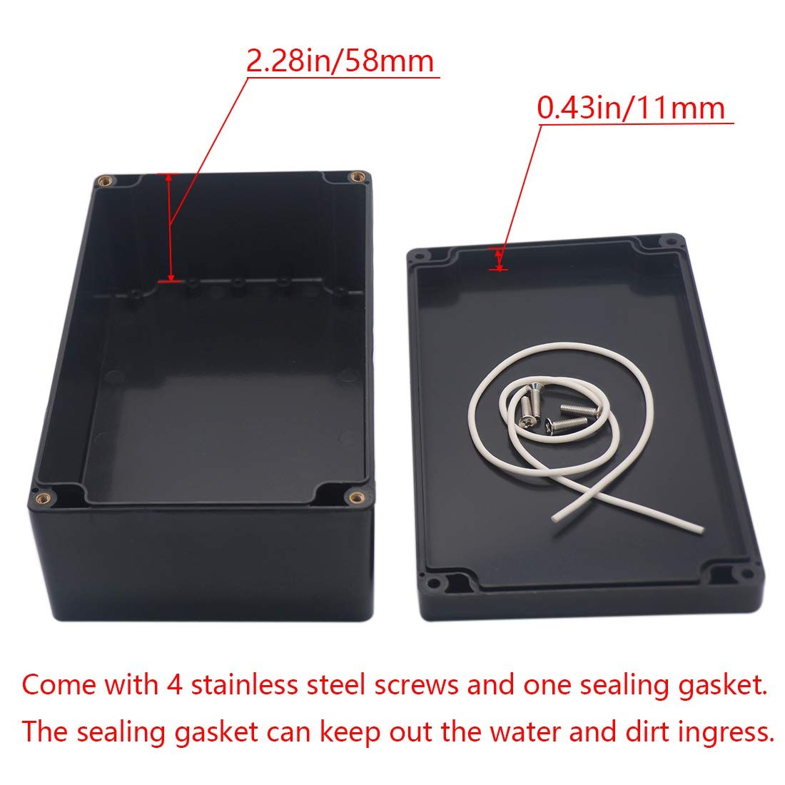 Project Box ABS Plastic Black Electrical Boxes IP65 Waterproof DIY Electronic Ju