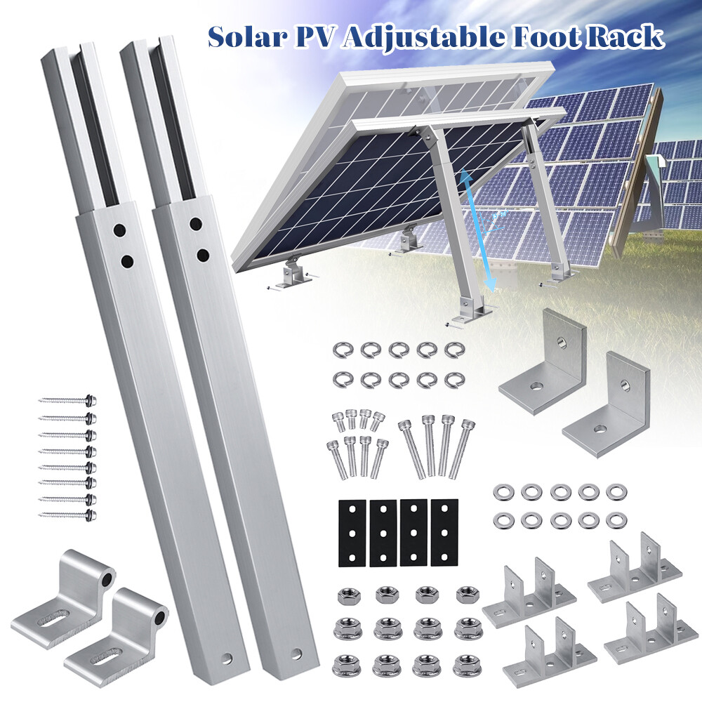 2pcs Solar Panel Tilt Mount Brackets Support Adjustable For RV Roof Boat Shed US