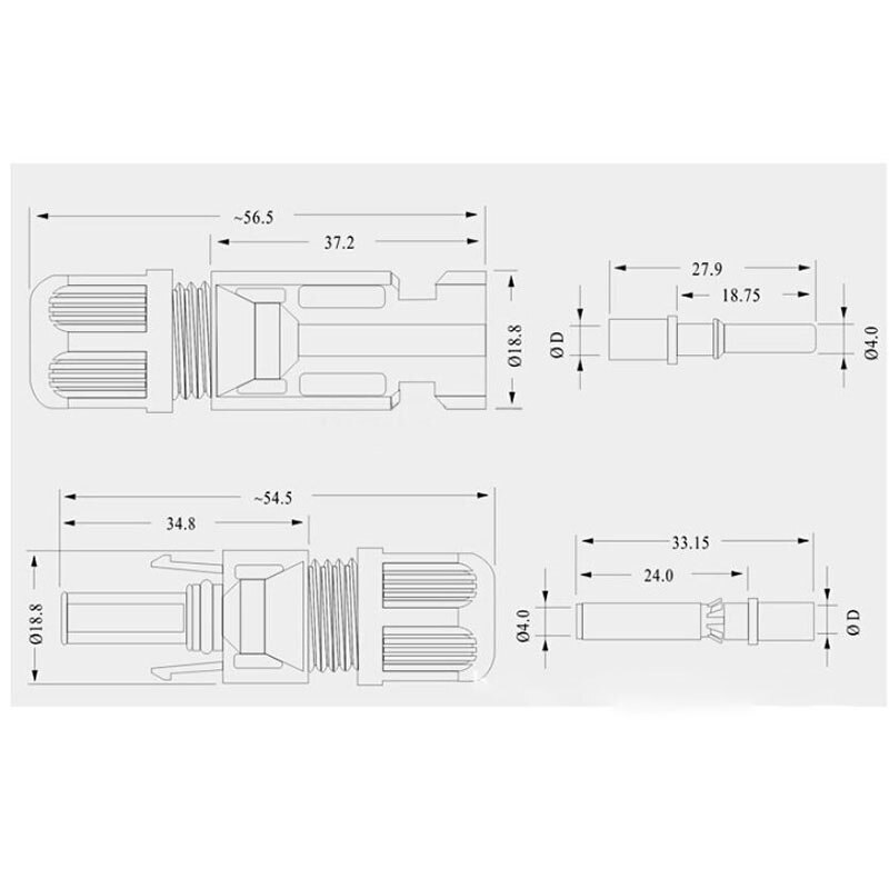 And Cable Solar Systems Plug for 30A Panels and power 1000V Connector female