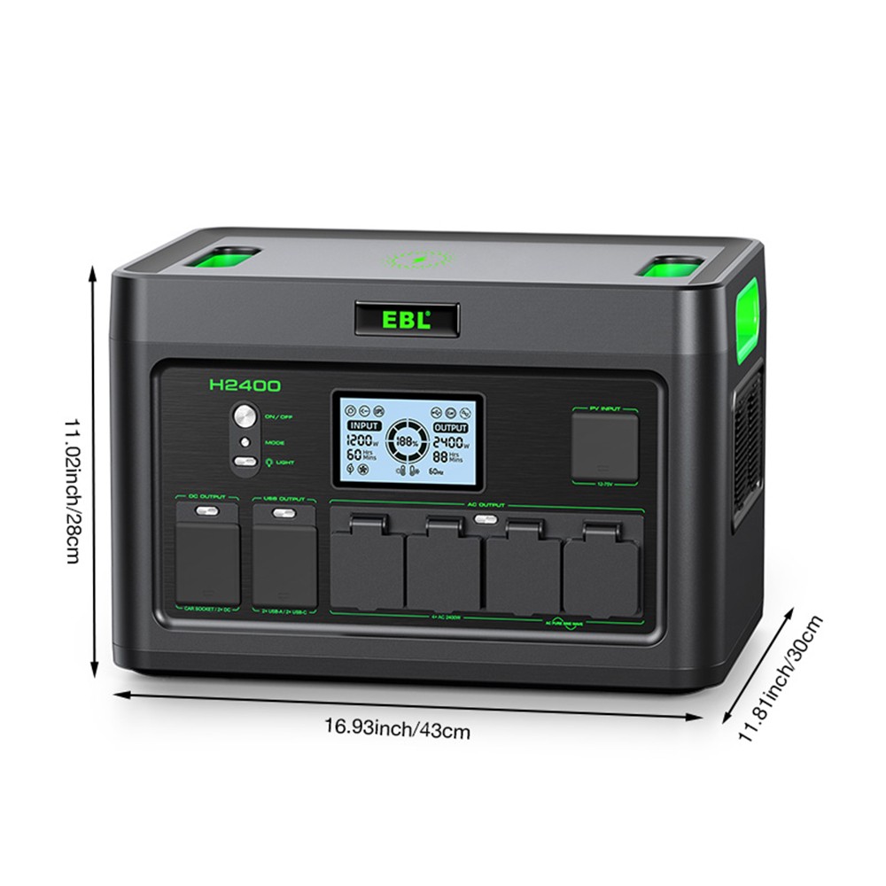 1843.2Wh 2400W Li-ion Battery Portable Power Station for Outdoor Camping Supply