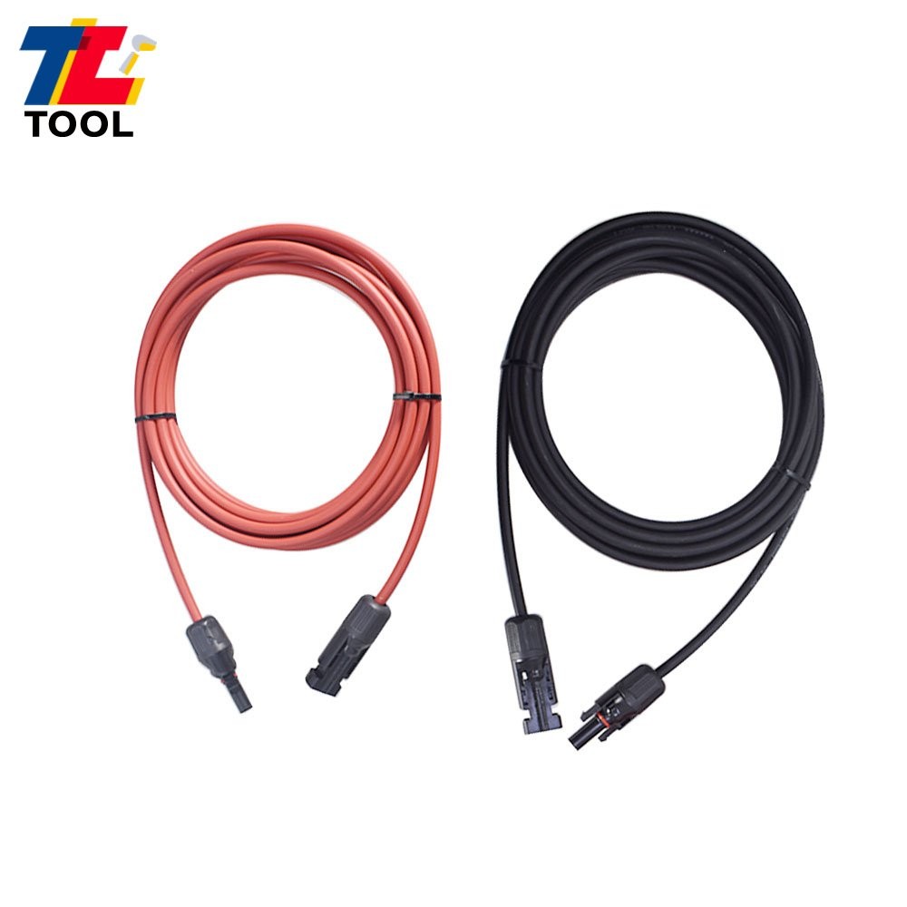 1 Pair 12AWG 15ft Black+Red Solar Panel Extension Cable Wire Connector