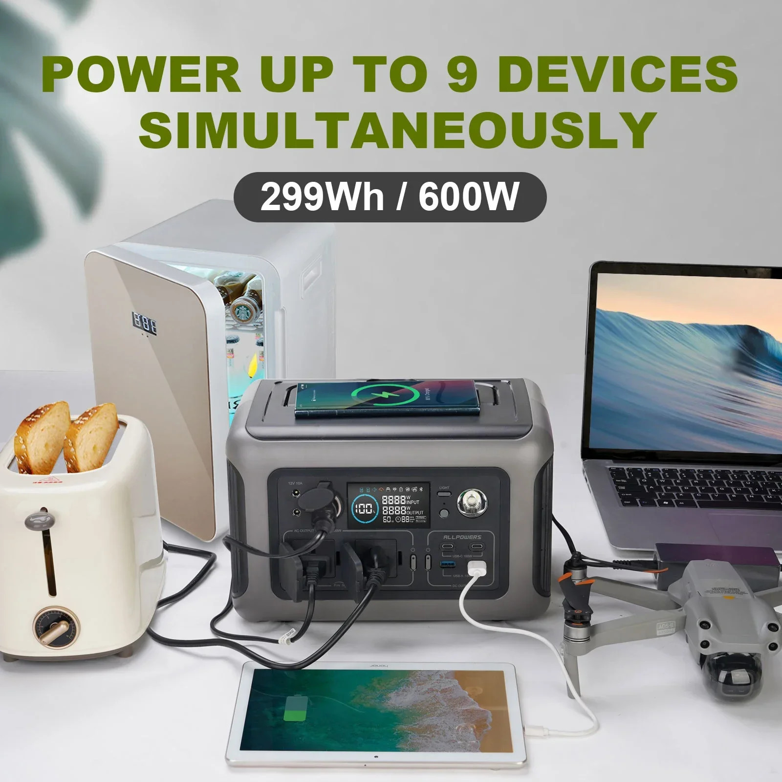 New! Portable Power Station R600 296Wh LiFePO4 Battery