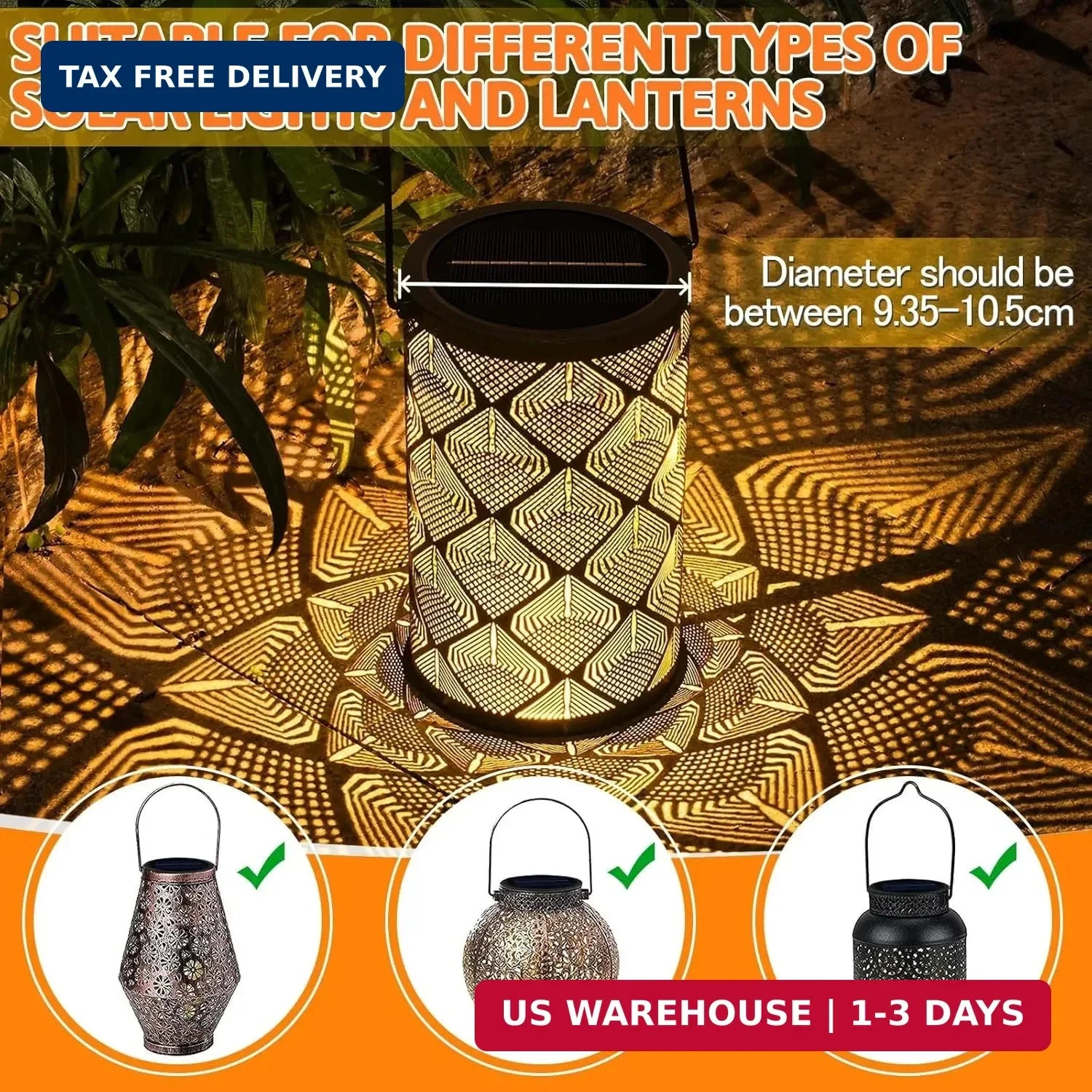 Akynite 2-Pack Large Solar Light Replacement Top, 4.13 Inch Outdoor Solar Panel