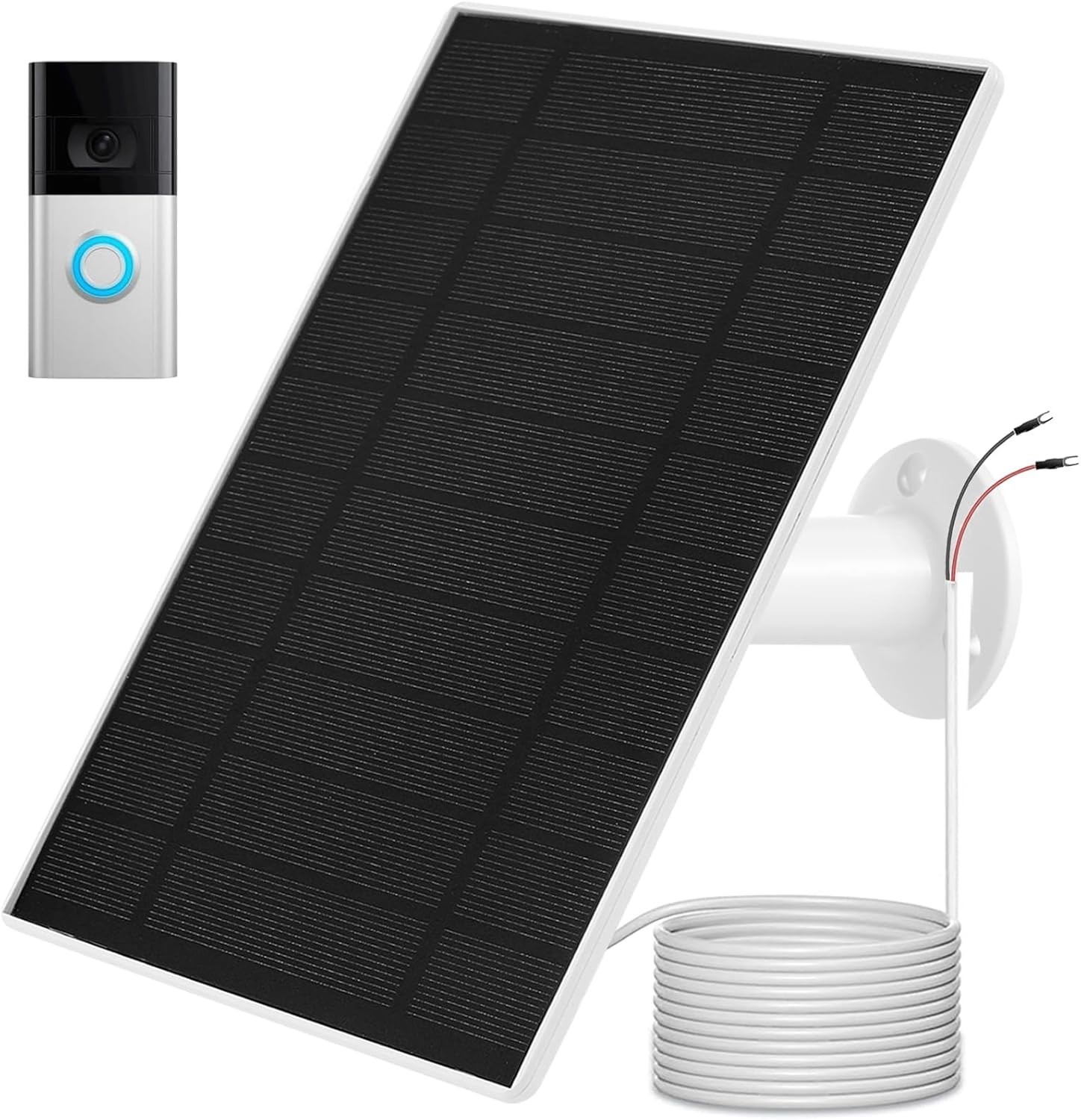 Solar Charger Compatible for Ring Video Doorbell 3/3 Plus/4/Battery Doorbell Plu