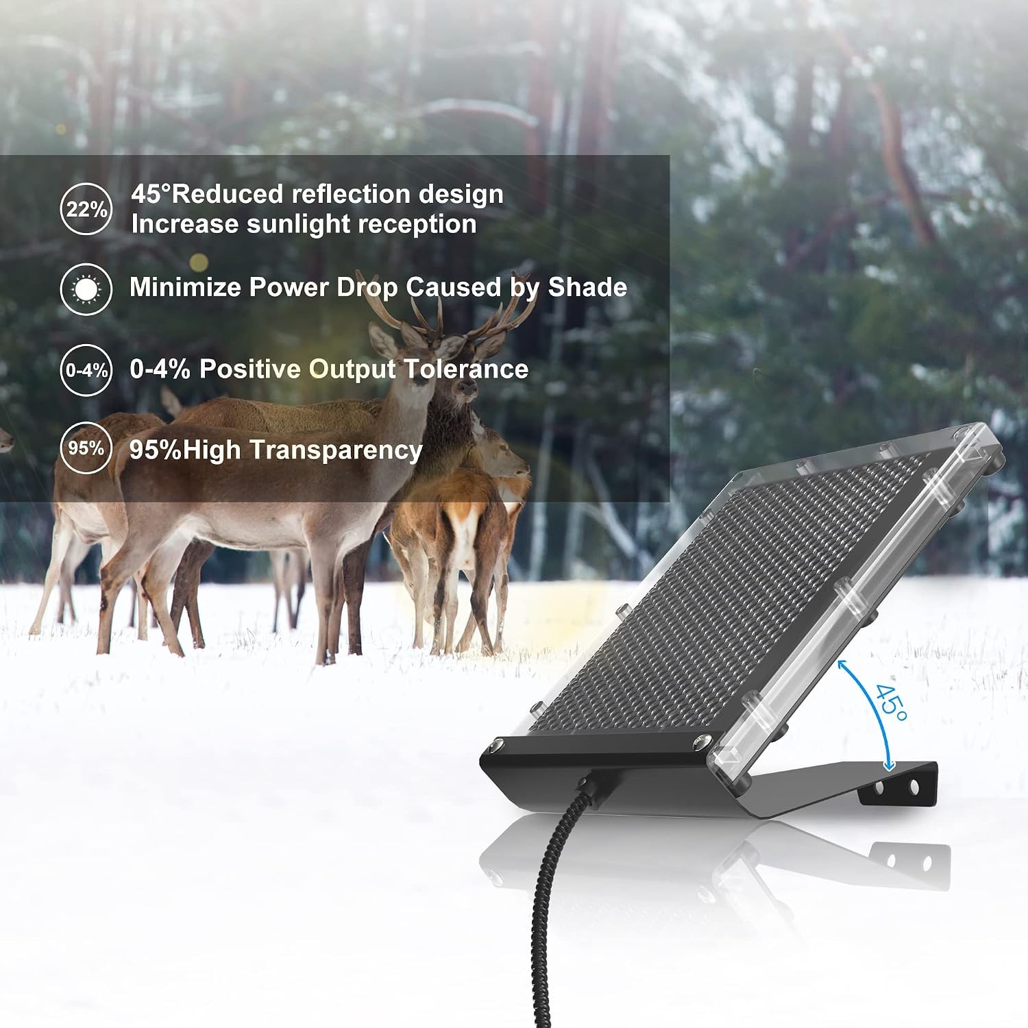 12V Solar Charger Waterproof IP65 1.7W Deer Feeder Battery Power Supply Charger
