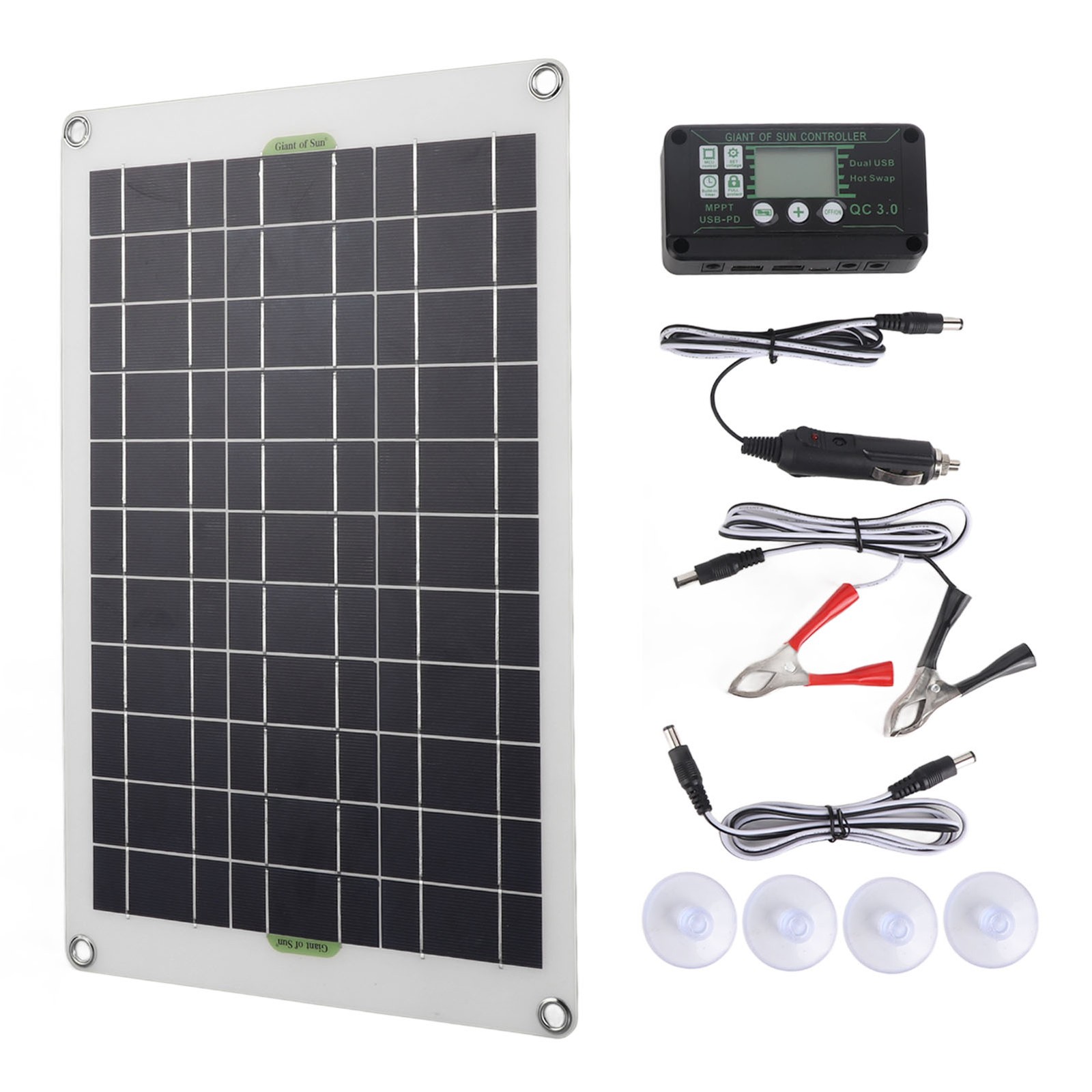 50W Solar Panel Charger Monocrystalline Silicon 30A Charge Controller for RV J7Y