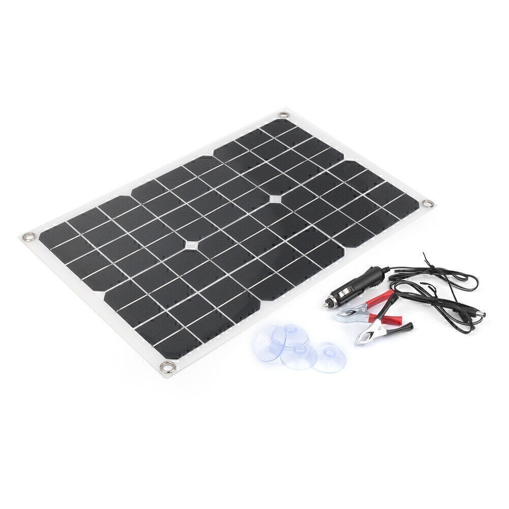 20W Flexible Solar Panel Battery Charger Motorhomes Boats Roof Car Camping 18V