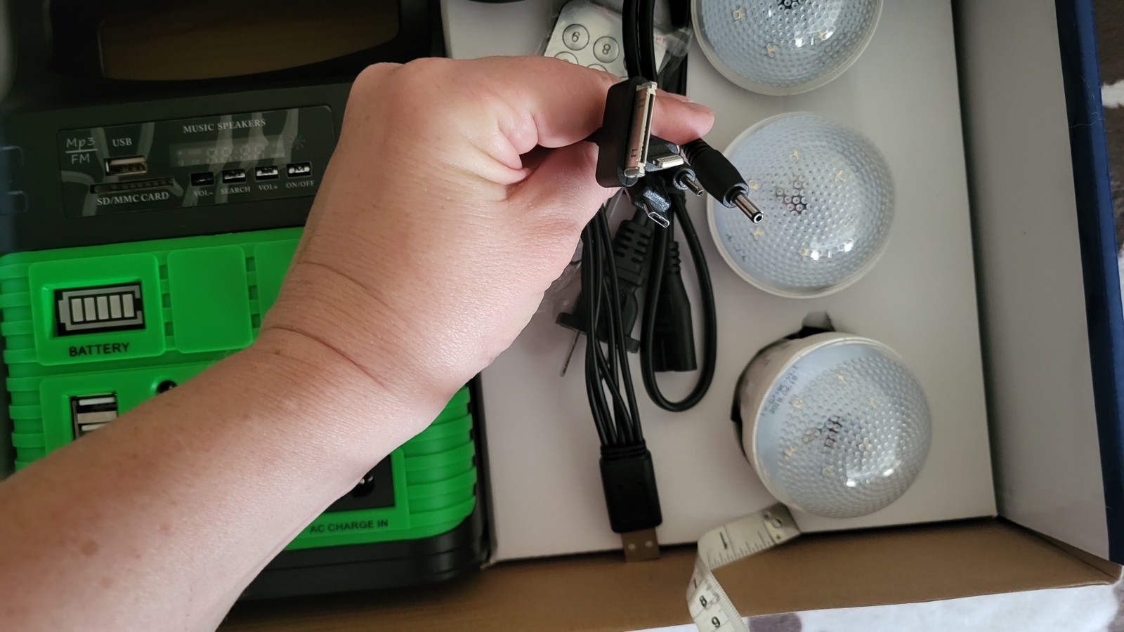 Solar System 10W 6V Portable Solar Panel Kit w/ LED Bulbs