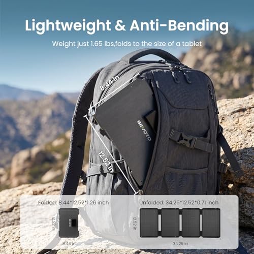 S45 Solar Panel 45W with USB-A and 25W USB-C Ports,25% High Efficiency Folding