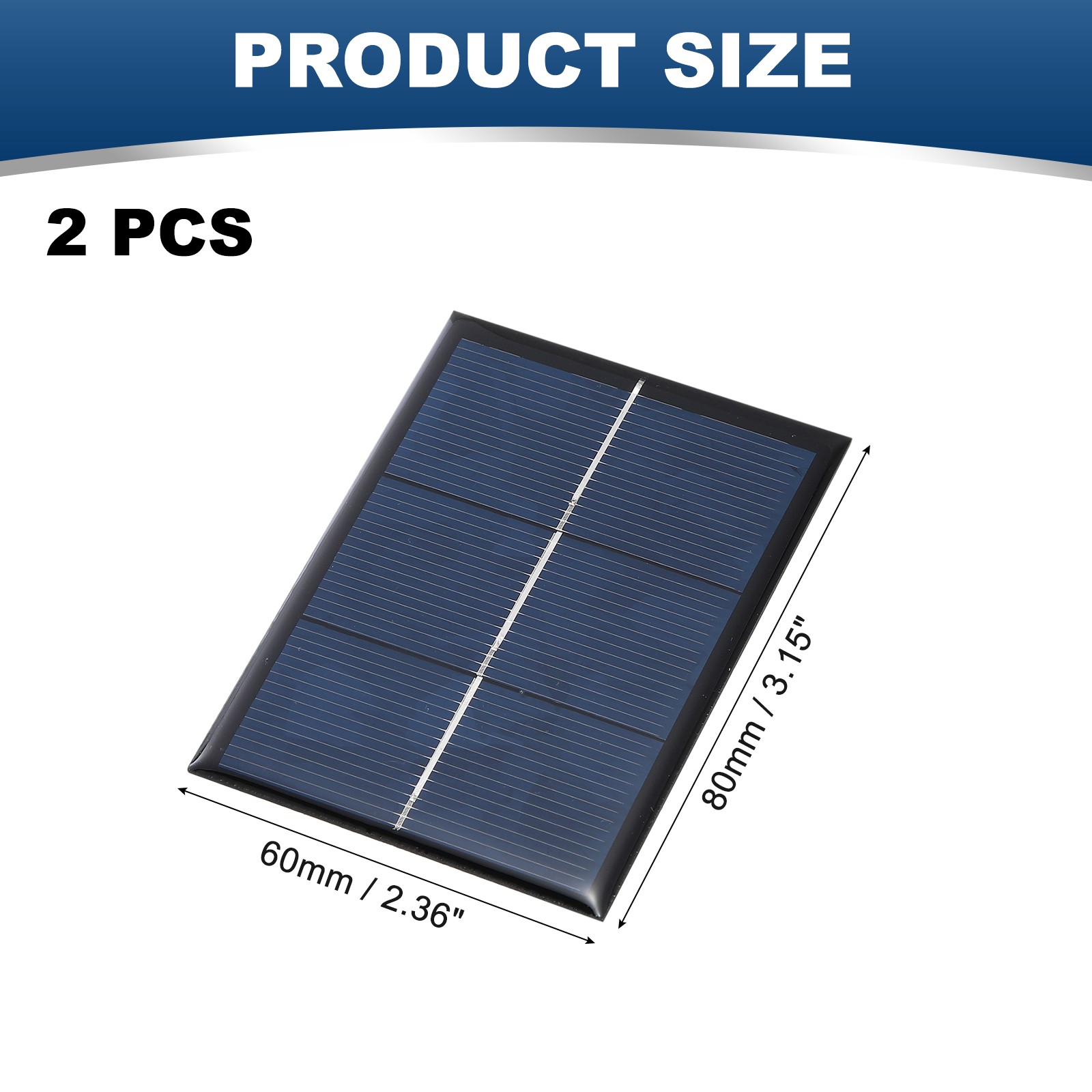 2pcs mini solar panels 1.5V 0.45W 300mA, for photovoltaic cells