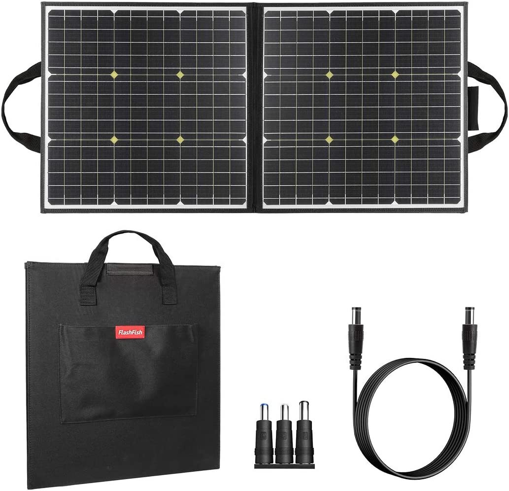 NEW 100W Flashfish Folding Portable Solar Panel Charger DC 18V 5V USB US