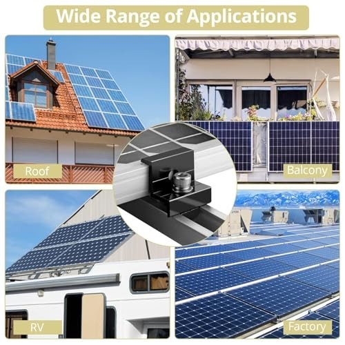 10pcs Solar Panel End Clamps & Z Brackets Kit, Aluminum Mounting Hardware, PV In