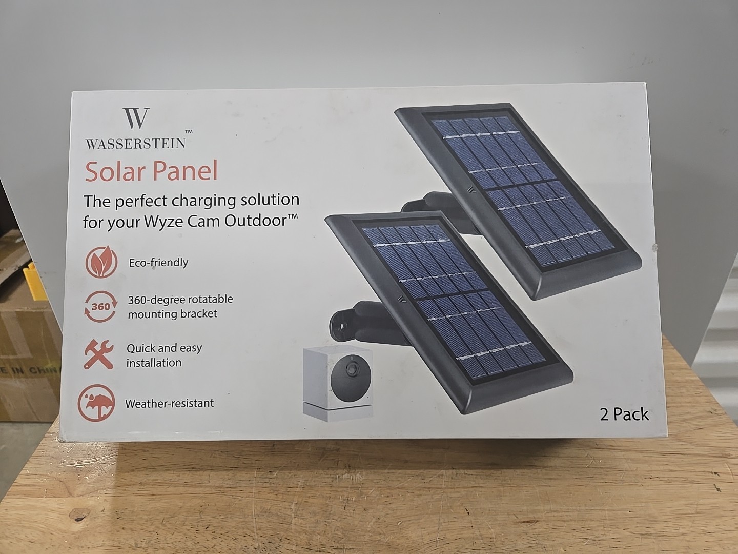 Wasserstein Solar Panel Compatible with Wyze Cam Outdoor – White