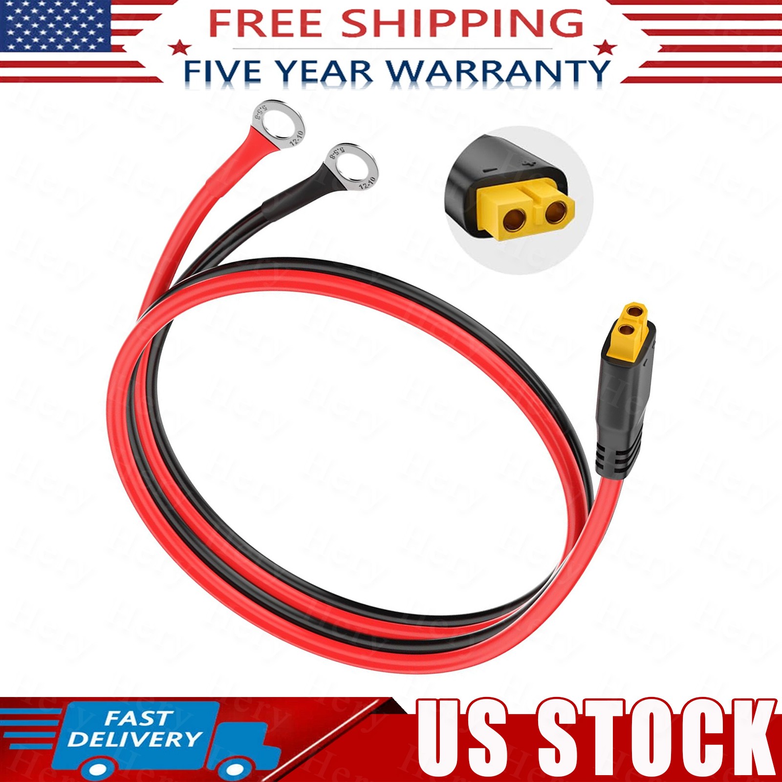 10AWG XT60 Female to O Ring Terminal Cable Connector DC Power Battery Cable