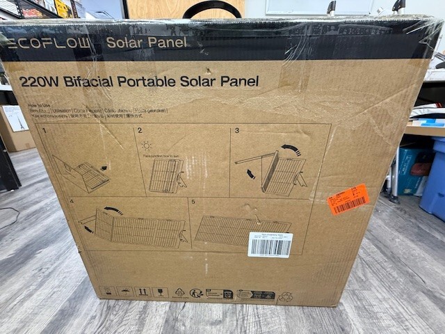 Ecoflow EFSOLAR220W-N 220W Bifacial Solar Panel, IP68, 25% Efficiency