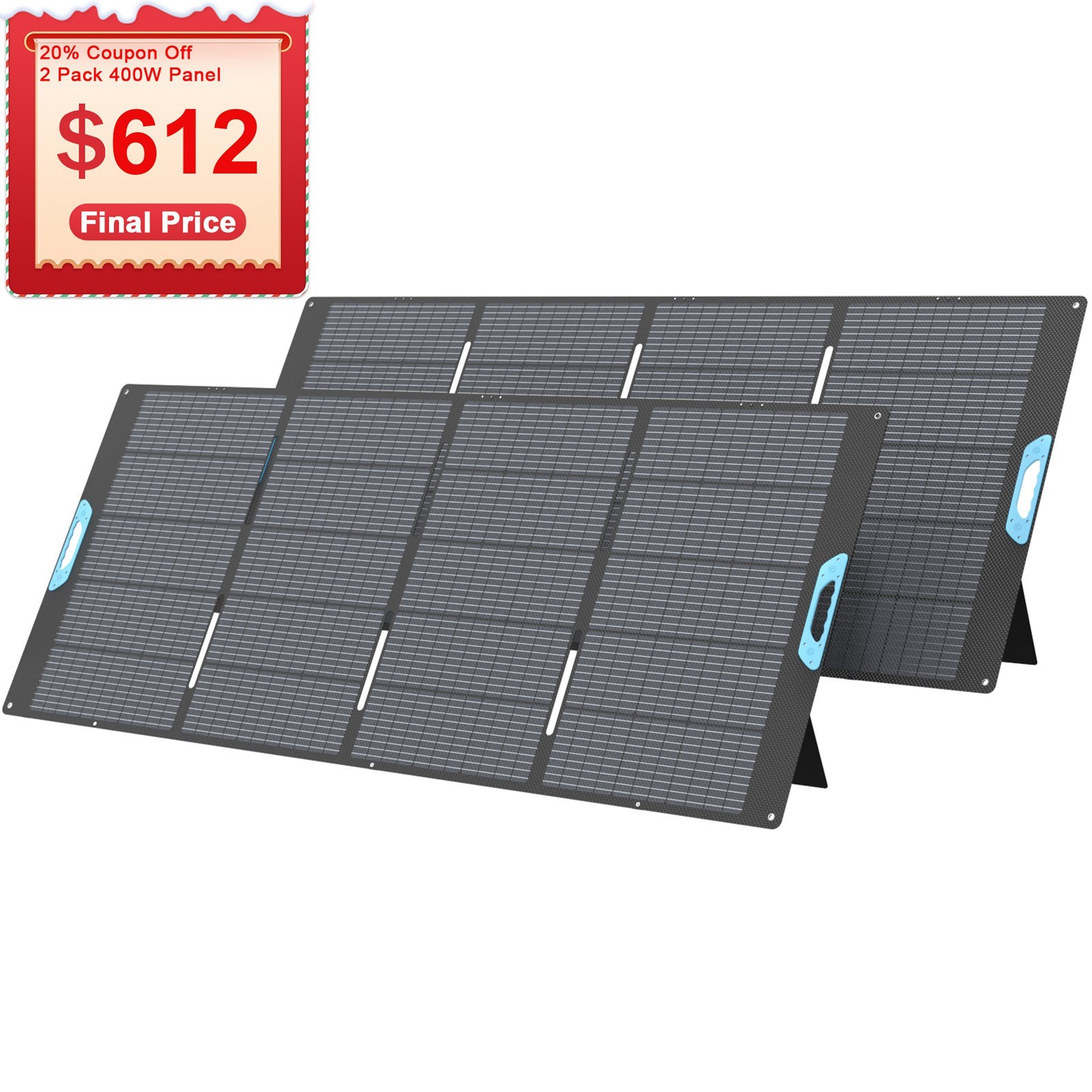 2x 400W Solar Panel Kit for EF ECOFLOW Portable Power Station 3600Wh DELTA Pro