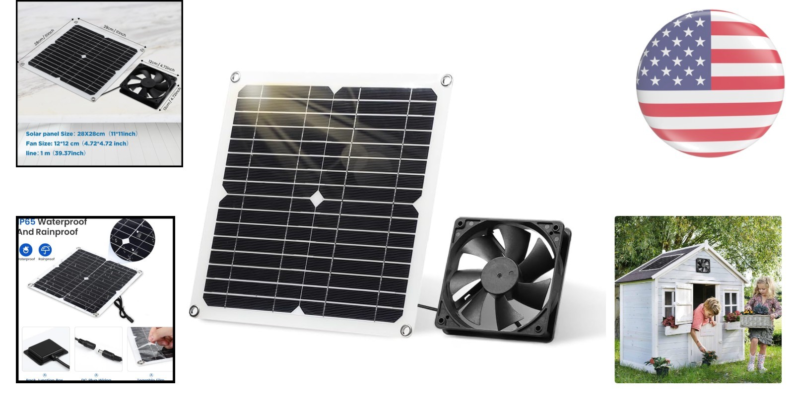 Compact Solar Fan Kit with 12W Panel – Ideal for Sheds and Pet Houses