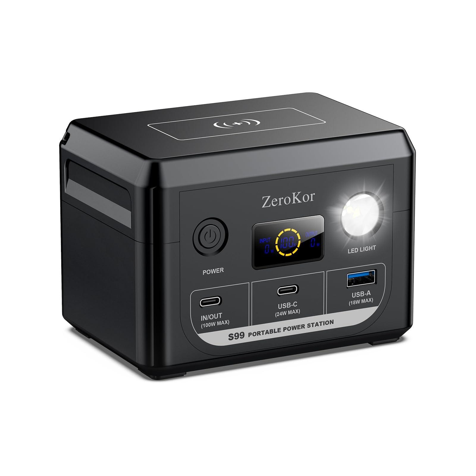 100W Portable Power Station, 96Wh Small Generator 30000mAh LiFePO4 Battery with