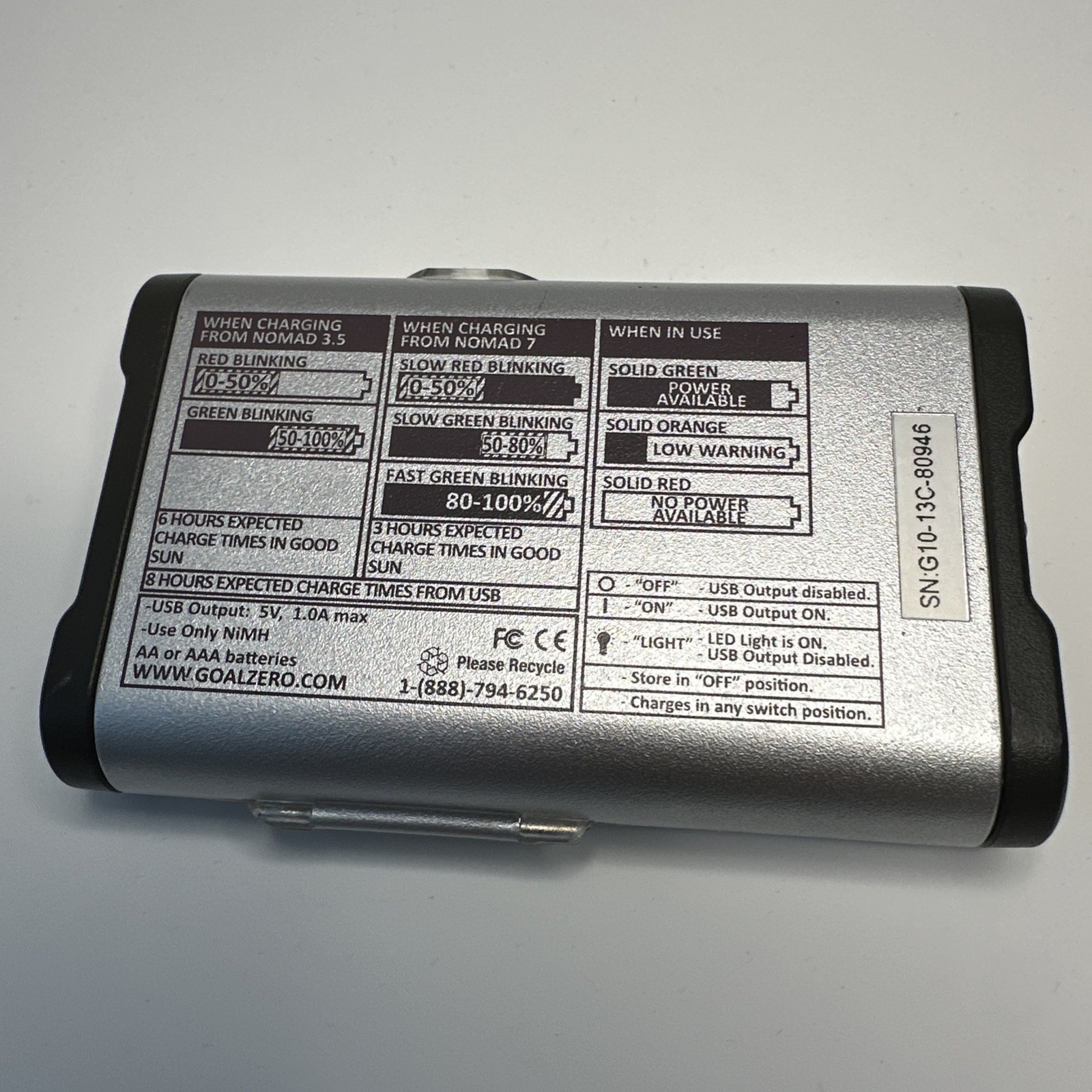 Goal Zero Guide 10 Plus Charging