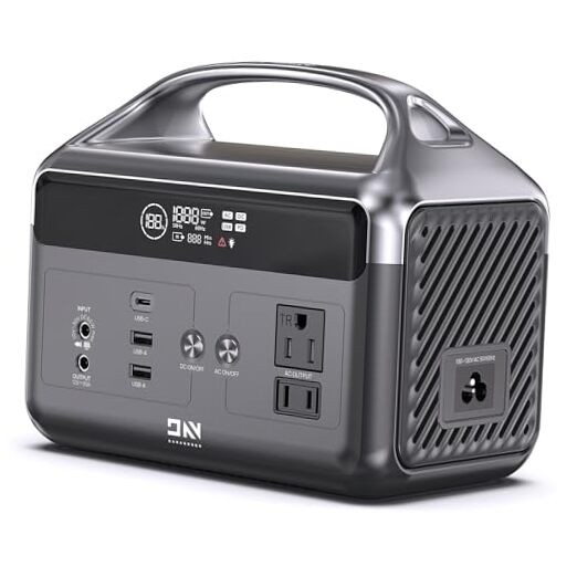 Portable Power Station, 192Wh LiFePO4 Battery Backup Solar Generator with Grey