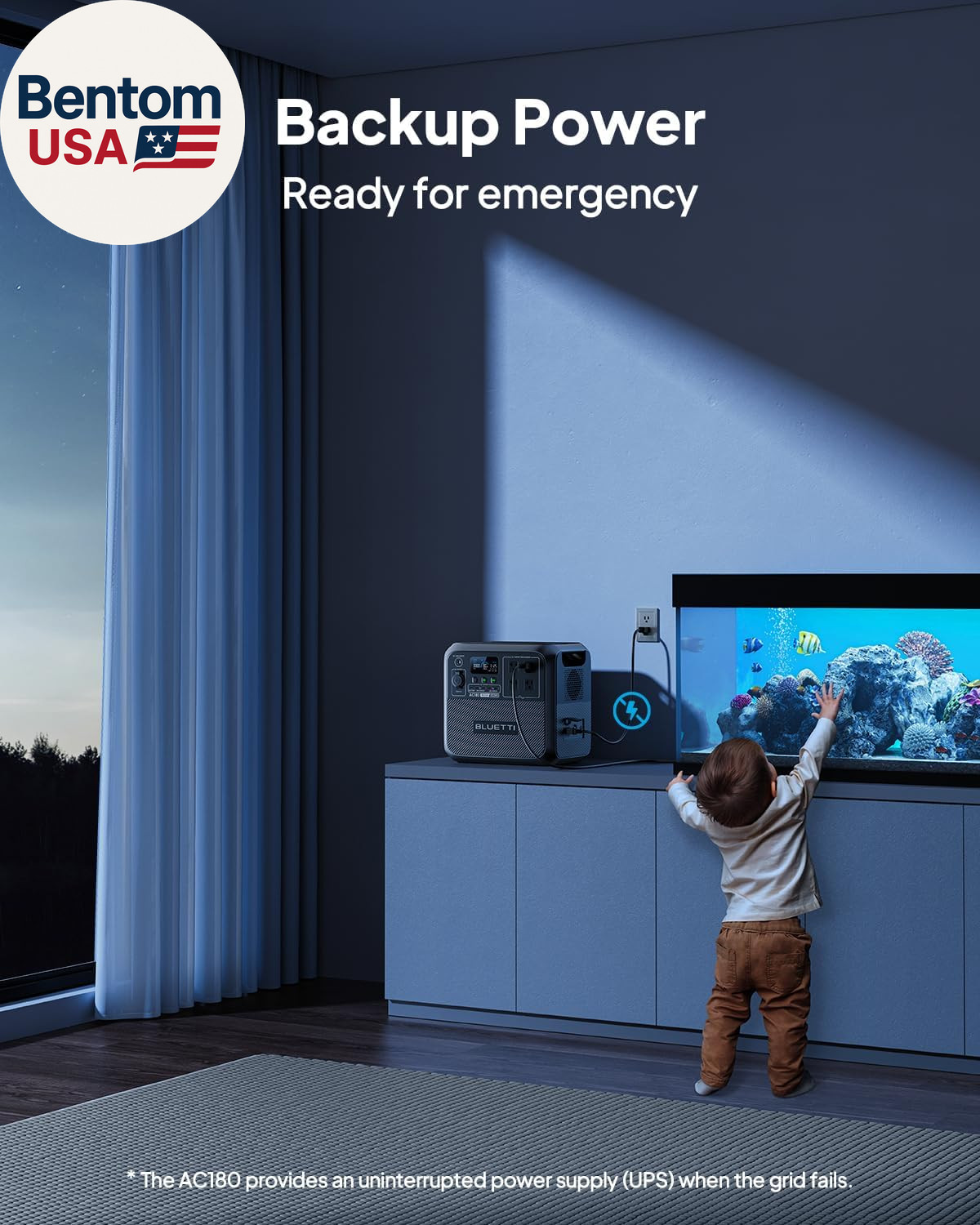 Portable Power Station AC180, 1152Wh Lifepo4 Battery Backup W/ 2 1800W (2700W Pe