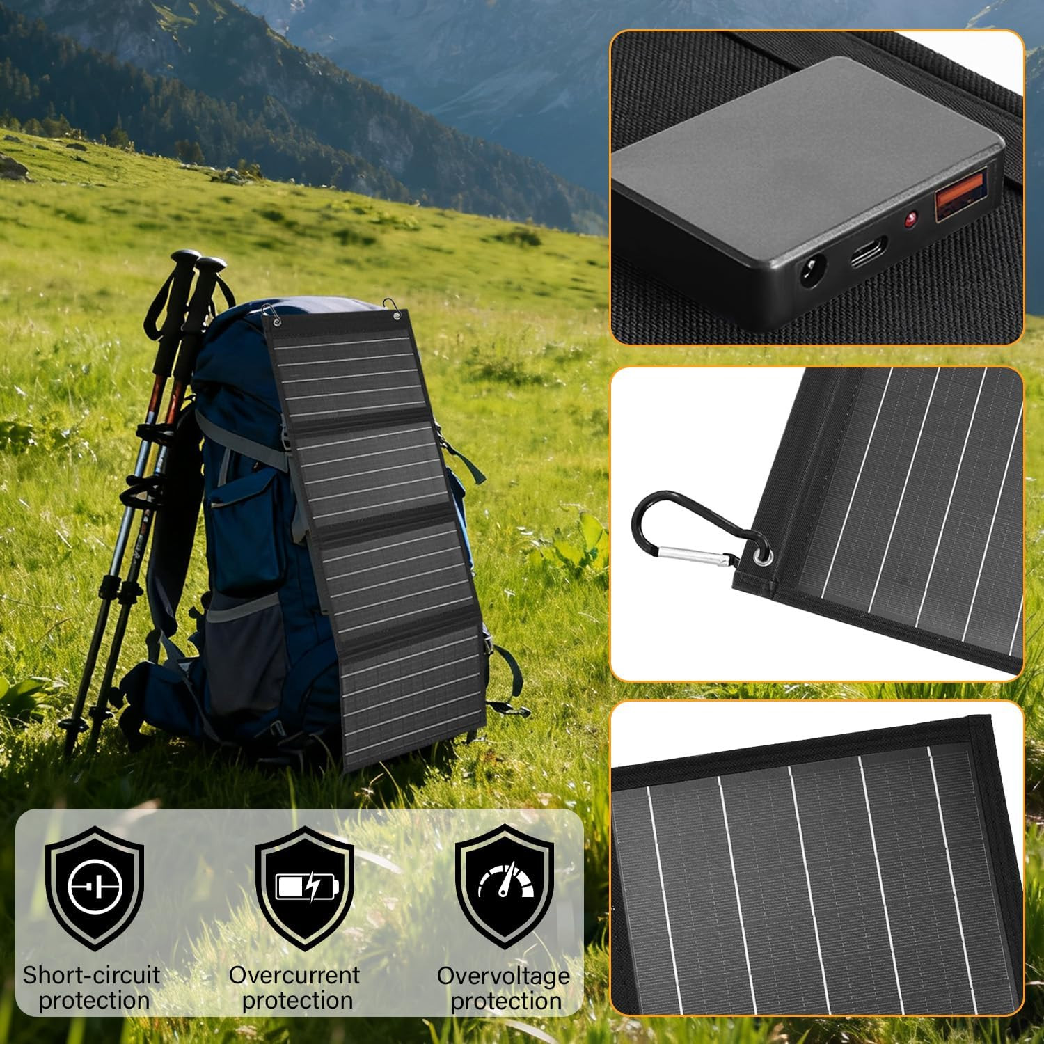 2026Upgrade 40W Foldable Solar Panel Charger,25% High Efficiency Portable N Type