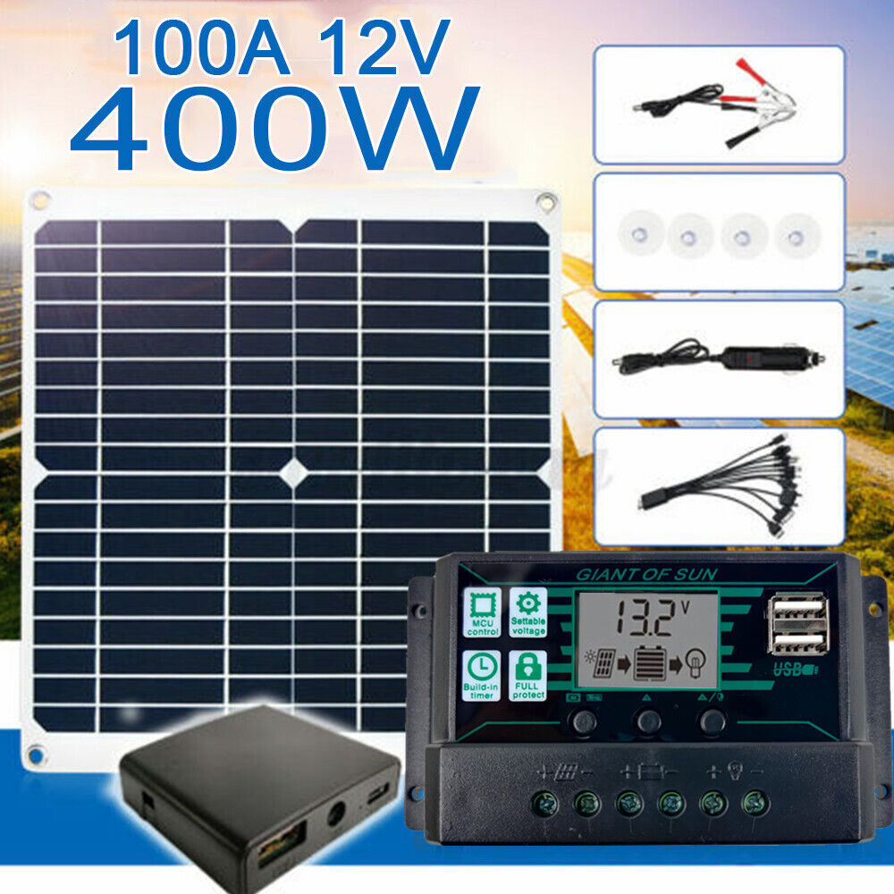 6000W Complete Solar Panel Kit Power Generator Home RV Camping Emergency Power