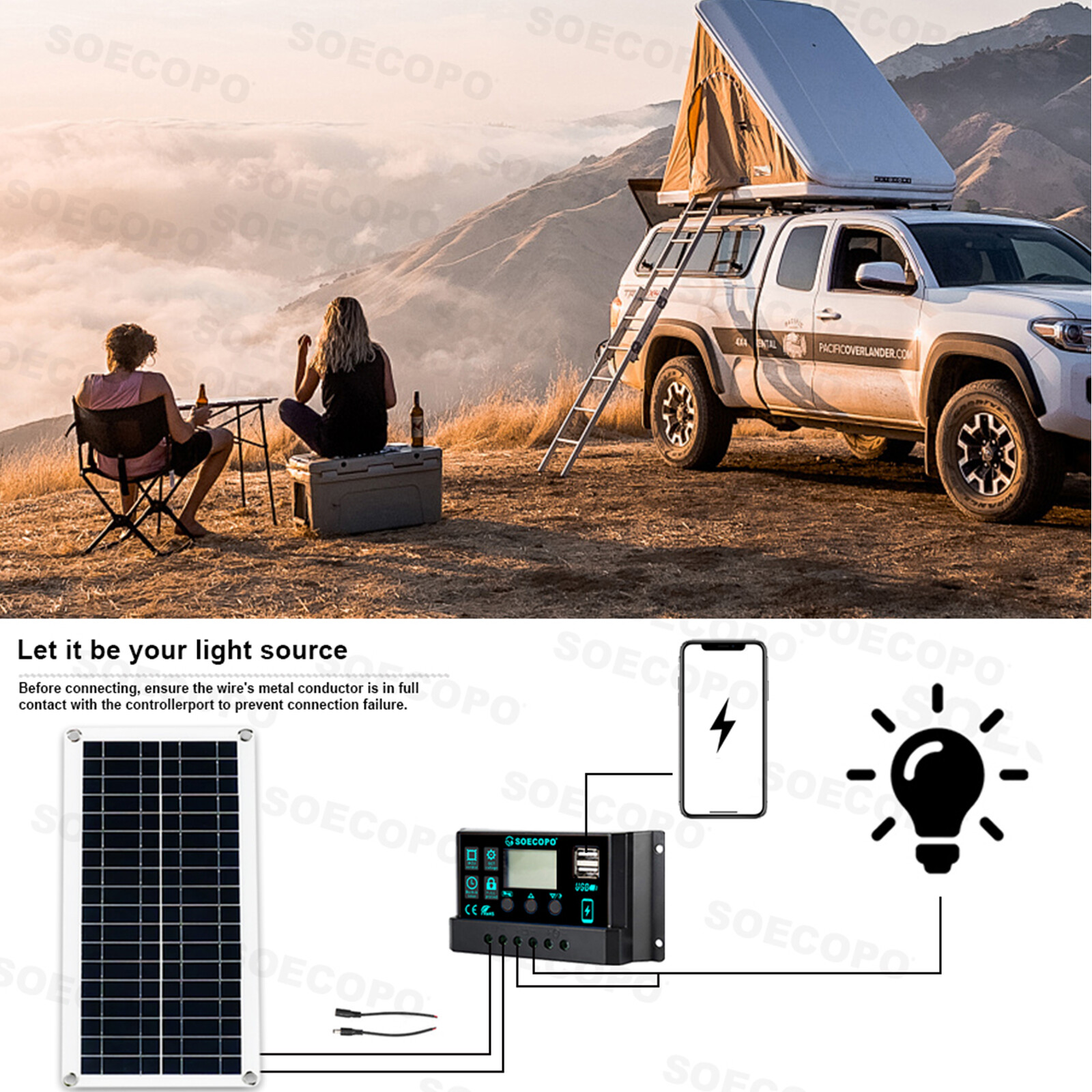 6000W Solar System DC12V to 110V/220V Inverter System100A Controller 500W Panel