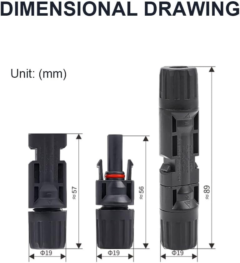 10/20/50/100/200 Pairs Solar Cable Connectors Male & Female DIY For Solar Panel